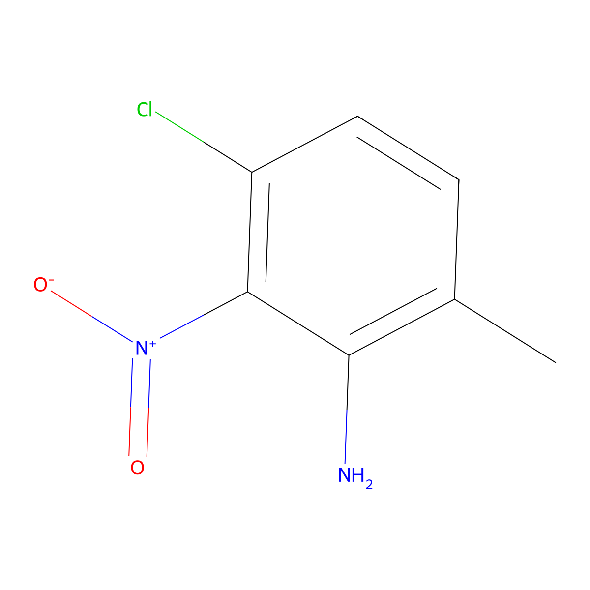 3-Chloro-6-methyl-2-nitroaniline molecular structure, CAS 13852-53-4