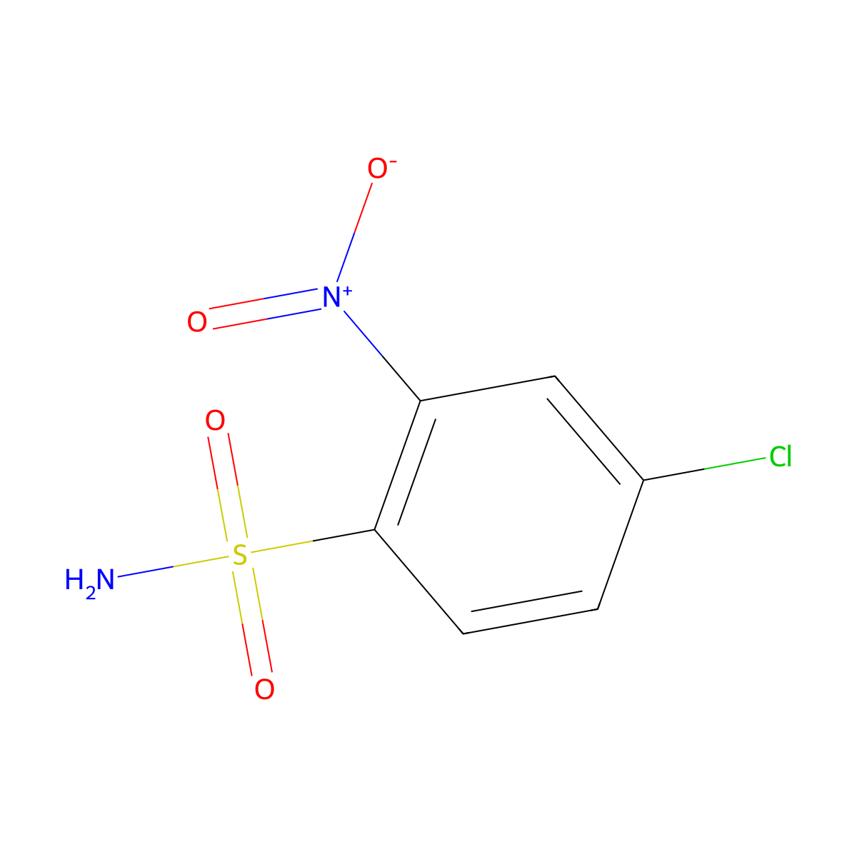 4-Chloro-2-nitrobenzenesulfonamide molecular structure, CAS 13852-81-8