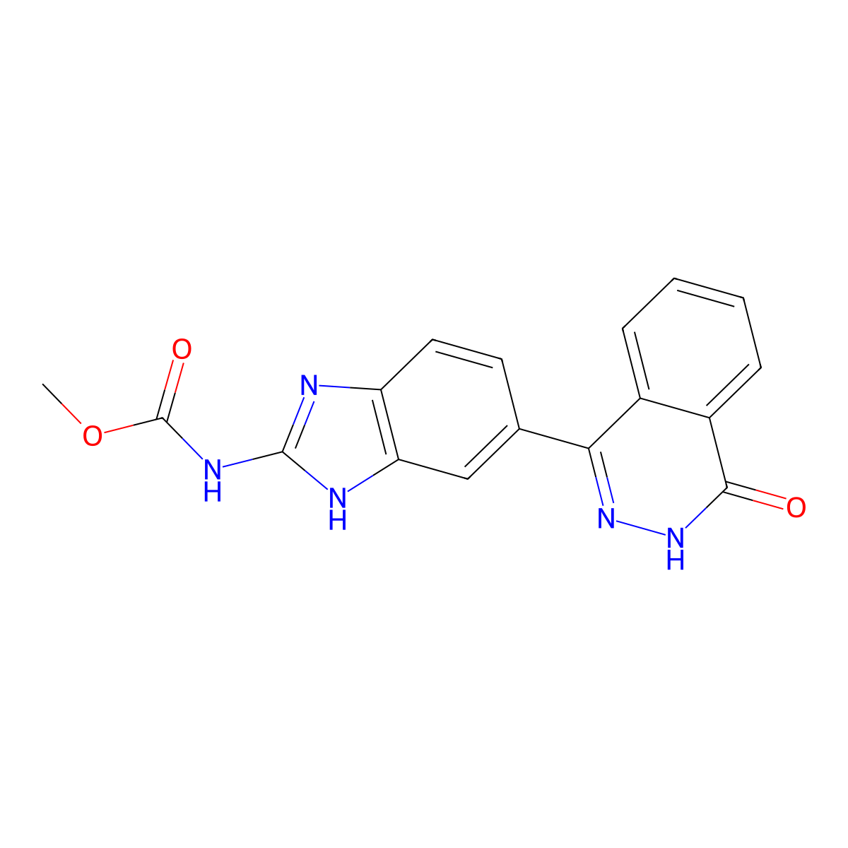 5(6)-1(2H)-phthalazinonyl-4(1H)-benzimidazole-2-carbamate methyl ester molecular structure, CAS 138525-71-0