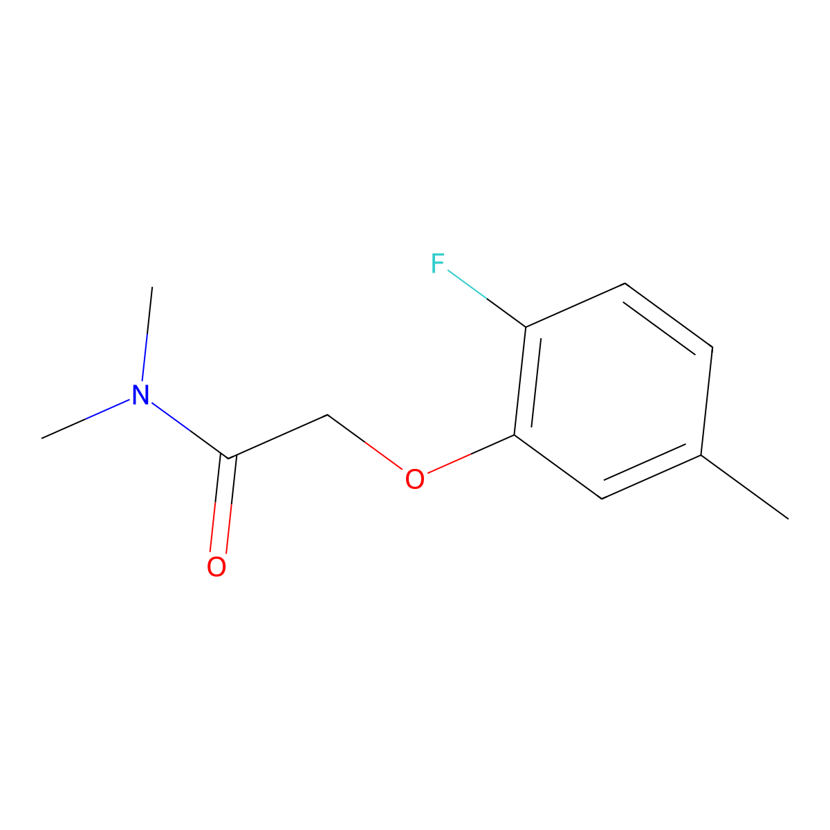 2-(2-fluoro-5-methylphenoxy)-N,N-dimethylacetamide molecular structure, CAS 1385280-32-9