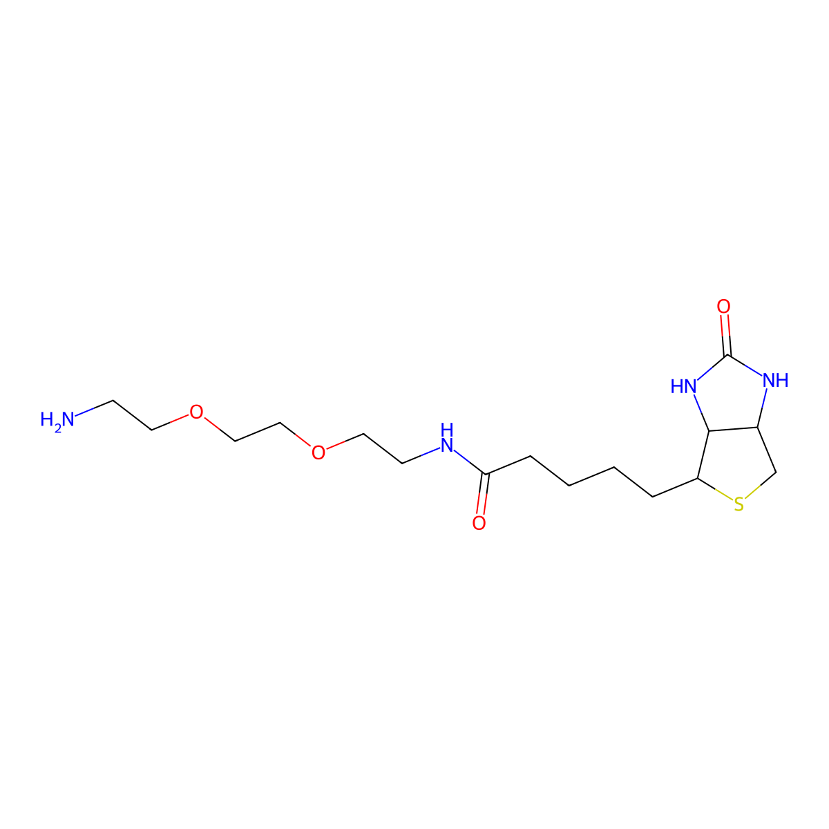 Biotin PEG2 amine molecular structure, CAS 138529-46-1
