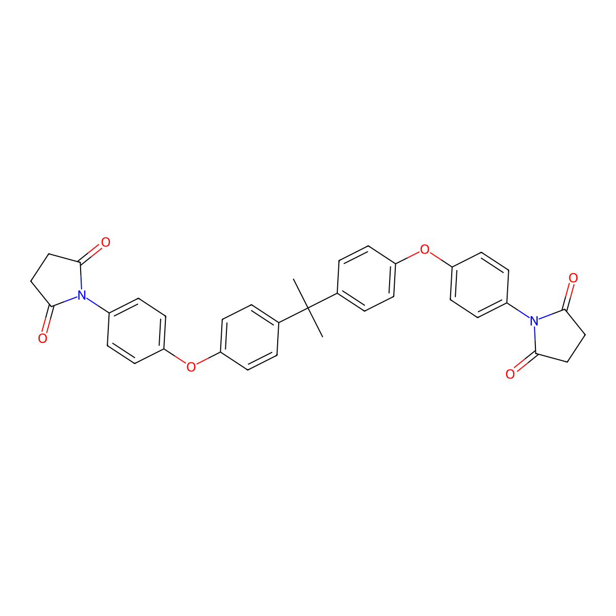 1-[4-[4-[2-[4-[4-(2,5-Dioxopyrrolidin-1-yl)phenoxy]phenyl]propan-2-yl]phenoxy]phenyl]pyrrolidine-2,5-dione molecular structure, CAS 138532-92-0