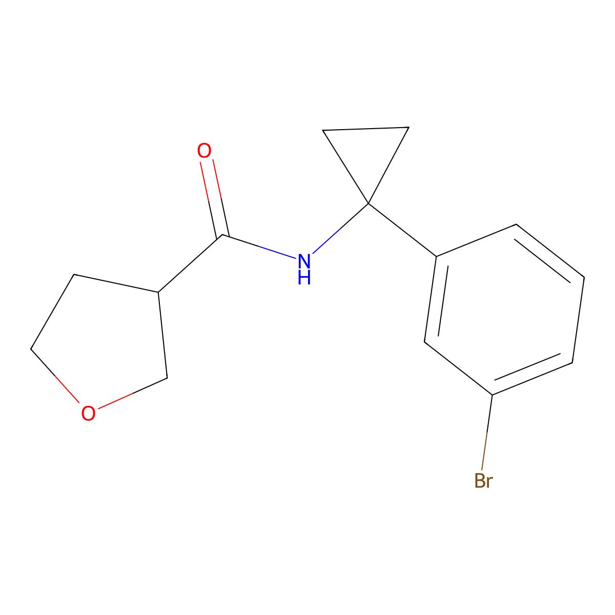 N-(1-(3-Bromophenyl)cyclopropyl)tetrahydrofuran-3-carboxamide molecular structure, CAS 1385413-13-7