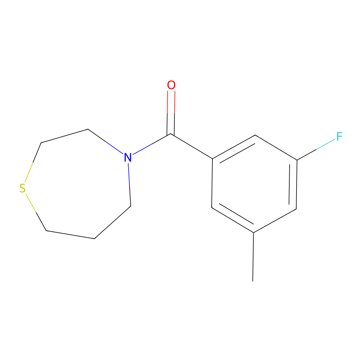 (3-Fluoro-5-methylphenyl)-(1,4-thiazepan-4-yl)methanone molecular structure, CAS 1385479-33-3