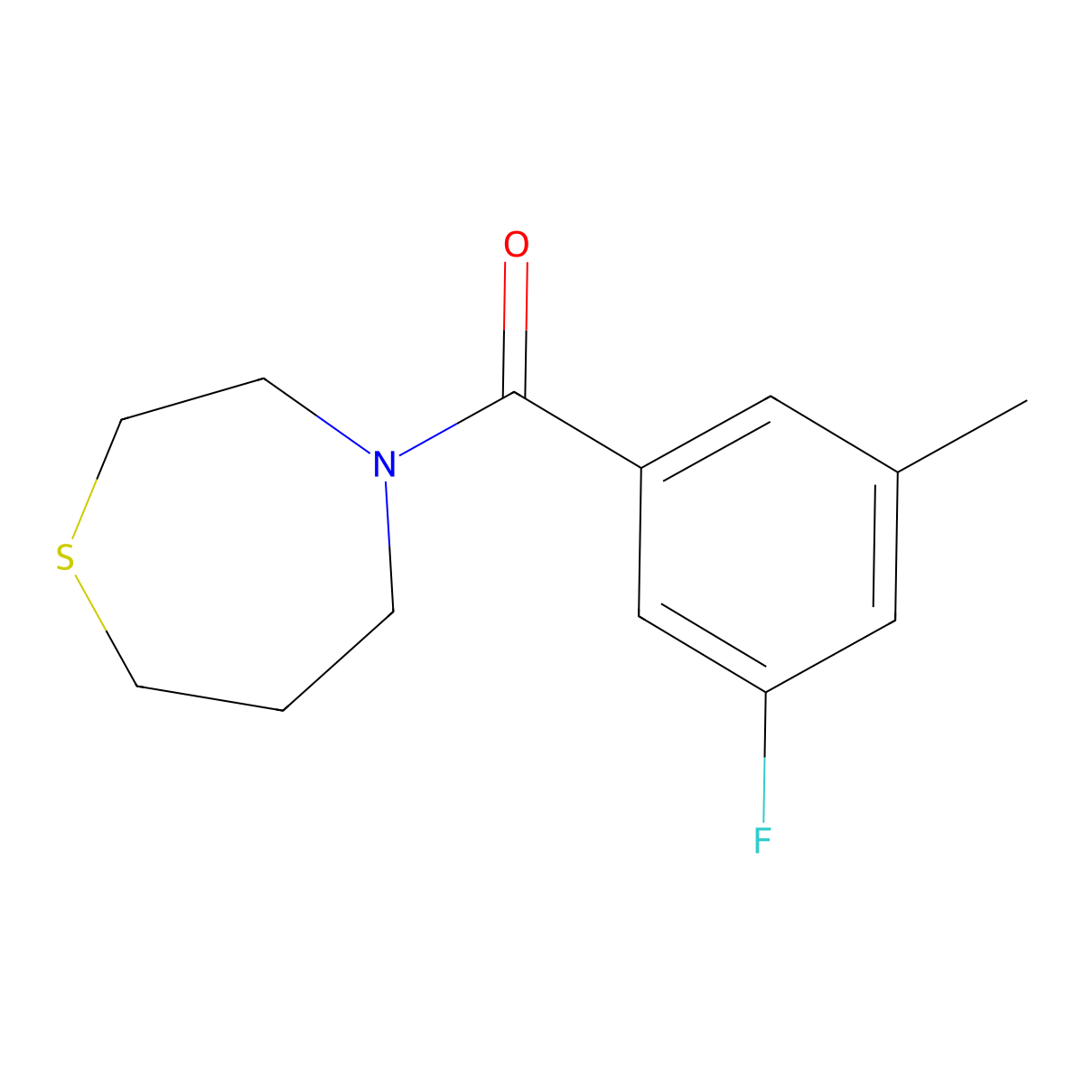 (3-Fluoro-5-methylphenyl)-(1,4-thiazepan-4-yl)methanone molecular structure, CAS 1385479-33-3