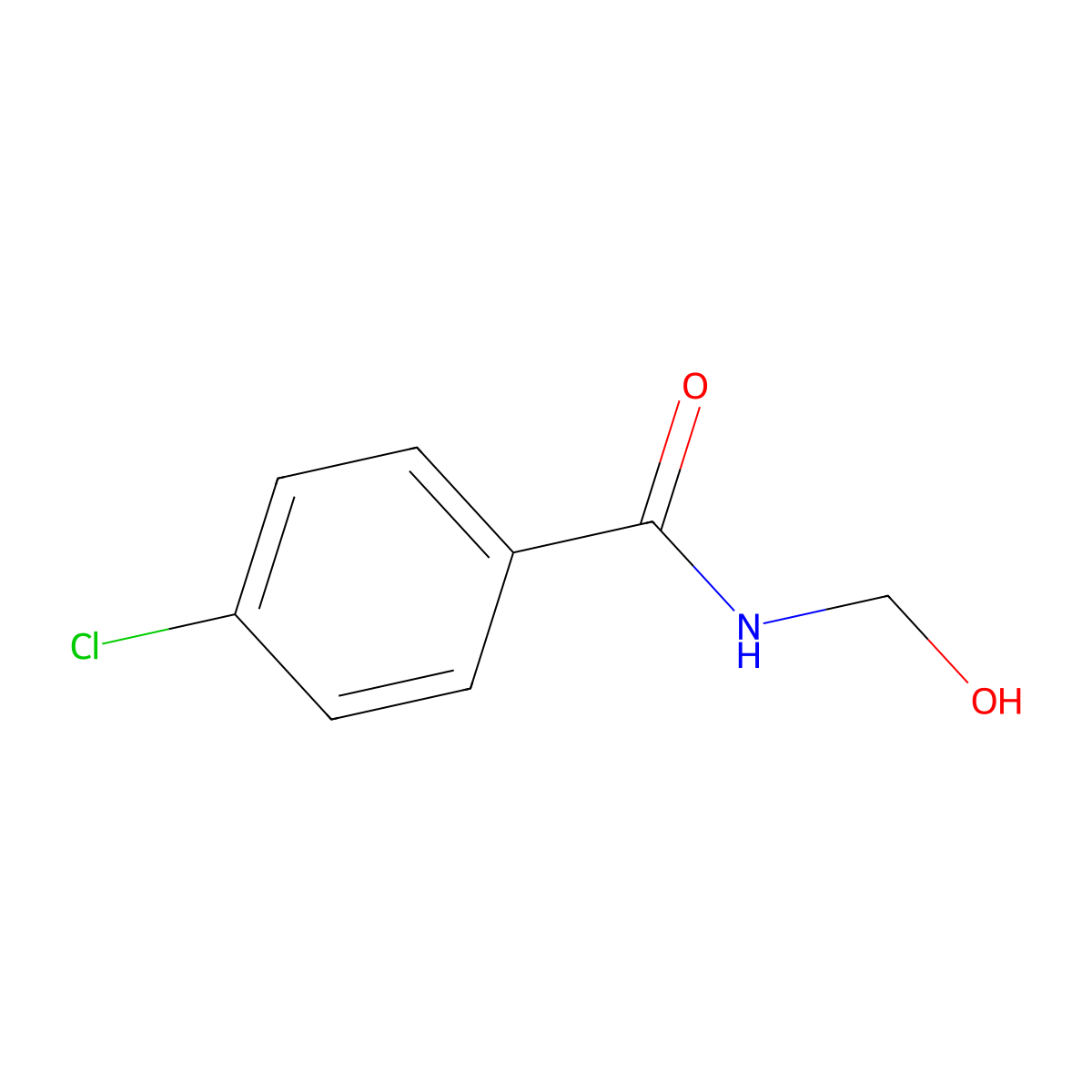 4-chloro-N-(hydroxymethyl)benzamide molecular structure, CAS 13855-74-8