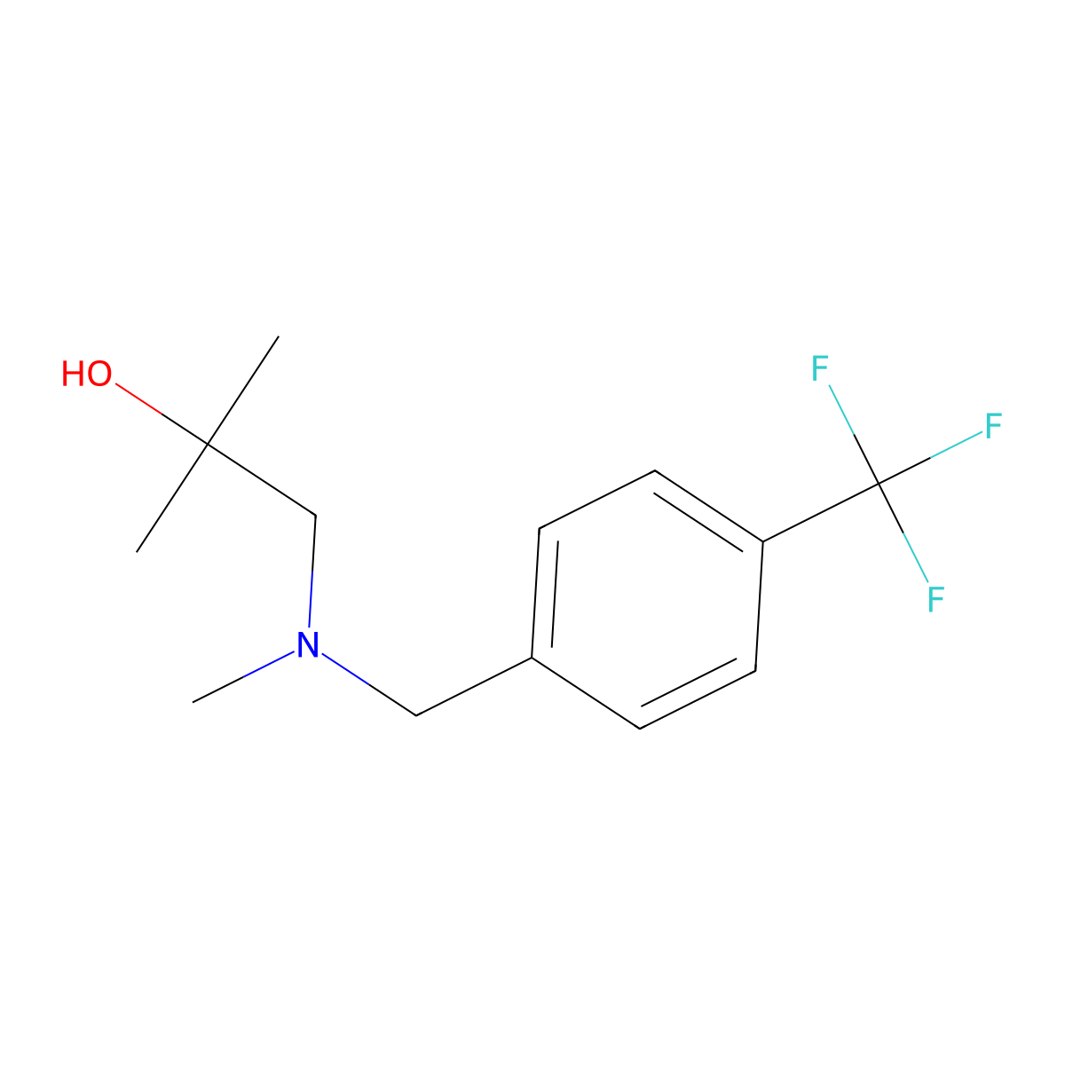 2-Methyl-1-(methyl(4-(trifluoromethyl)benzyl)amino)propan-2-ol molecular structure, CAS 1385511-68-1