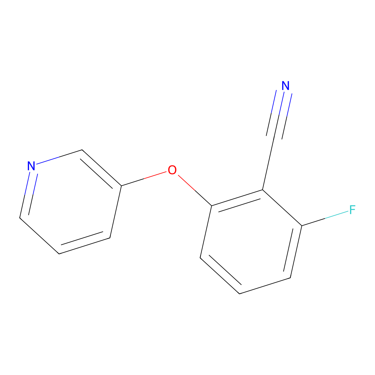 2-Fluoro-6-(pyridin-3-yloxy)benzonitrile molecular structure, CAS 1385548-34-4