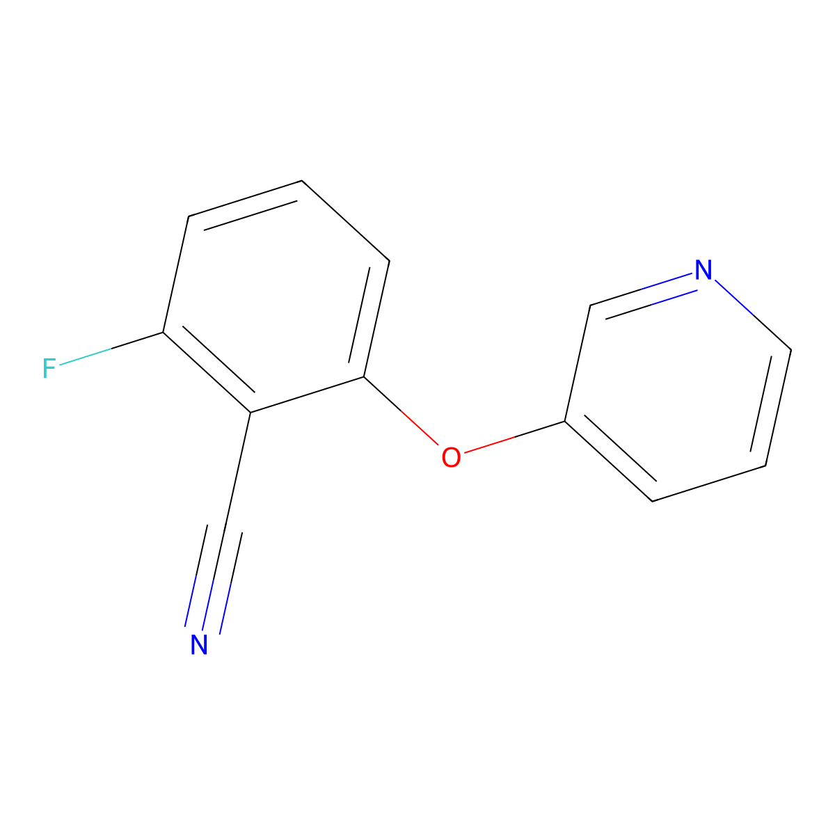2-Fluoro-6-(pyridin-3-yloxy)benzonitrile molecular structure, CAS 1385548-34-4