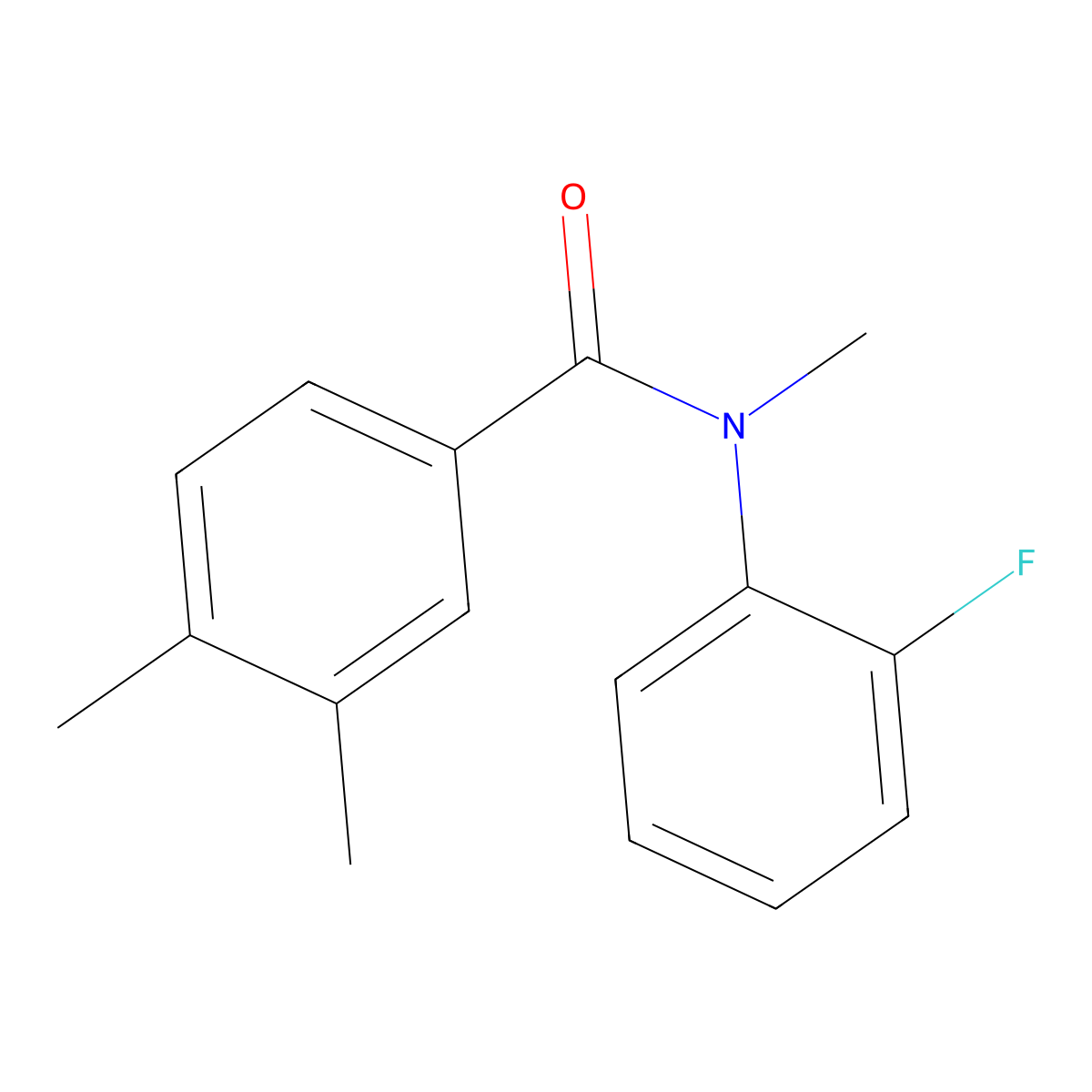 N-(2-fluorophenyl)-N,3,4-trimethylbenzamide molecular structure, CAS 1385554-99-3