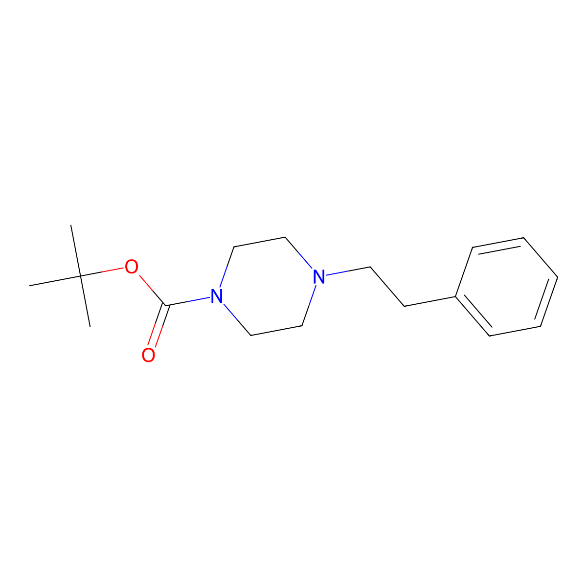 tert-Butyl 4-(2-phenylethyl)piperazine-1-carboxylate molecular structure, CAS 138557-95-6