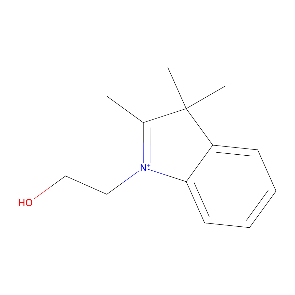 3H-Indolium, 1-(2-hydroxyethyl)-2,3,3-trimethyl- molecular structure, CAS 138559-05-4