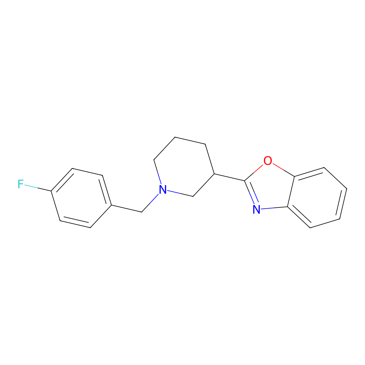 2-{1-[(4-Fluorophenyl)methyl]piperidin-3-yl}-1,3-benzoxazole molecular structure, CAS 1385590-17-9