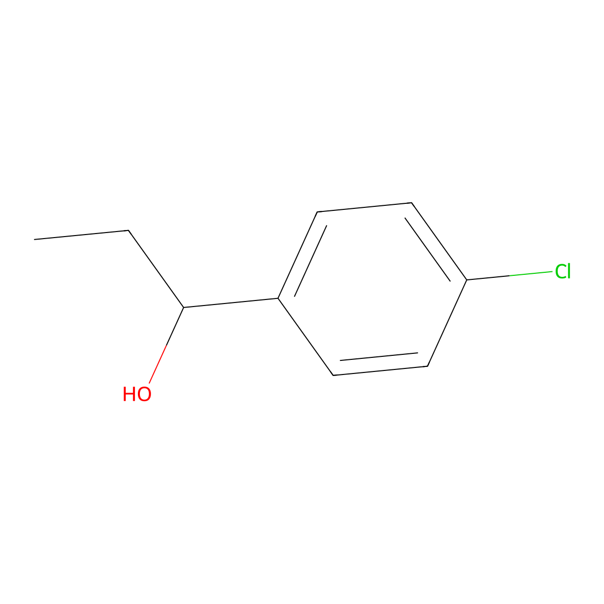 4-Chloro-alpha-ethylbenzenemethanol molecular structure, CAS 13856-85-4