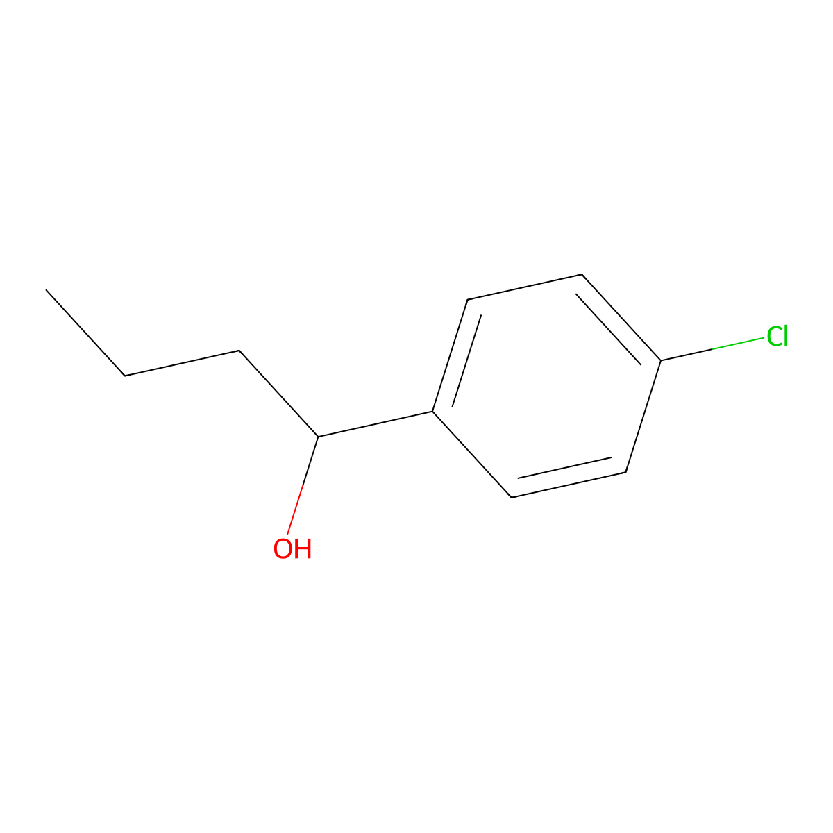 1-(4-Chlorophenyl)butan-1-ol molecular structure, CAS 13856-86-5