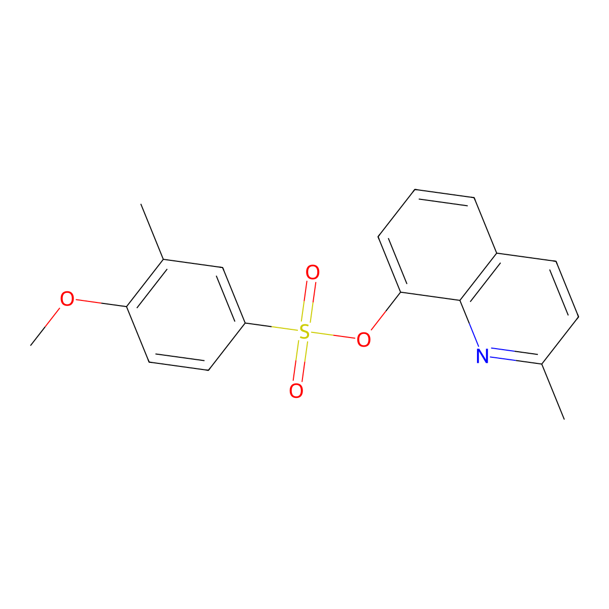 2-Methylquinolin-8-yl 4-methoxy-3-methylbenzene-1-sulfonate molecular structure, CAS 1385602-86-7