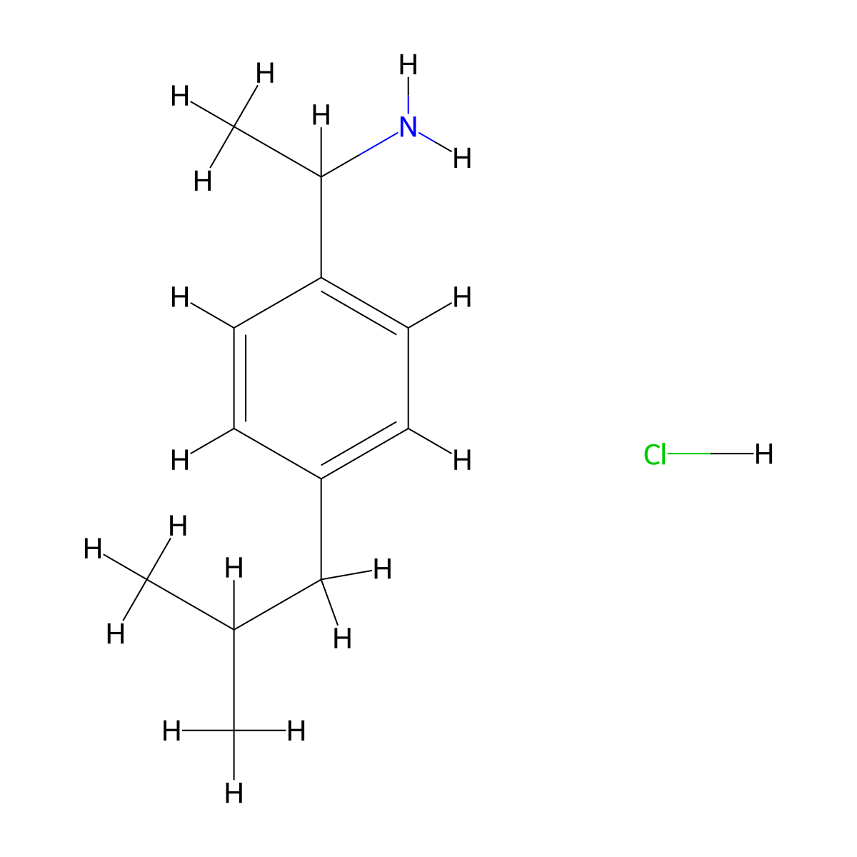 1-(4-Isobutylphenyl)ethanamine hydrochloride molecular structure, CAS 138561-21-4