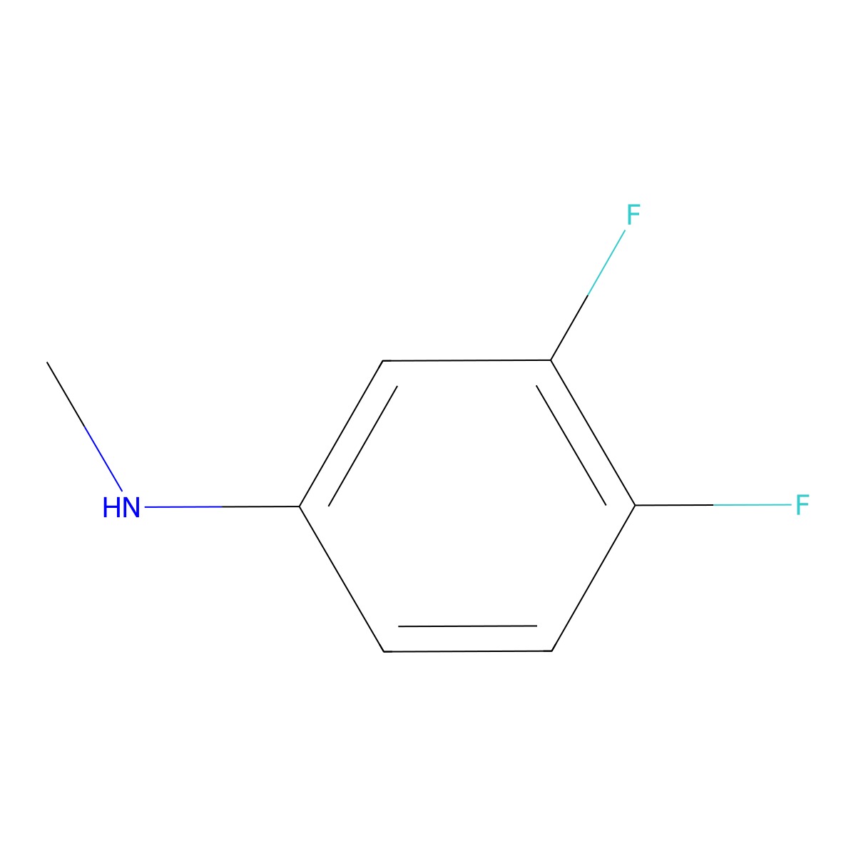 3,4-difluoro-N-methylaniline molecular structure, CAS 138563-54-9