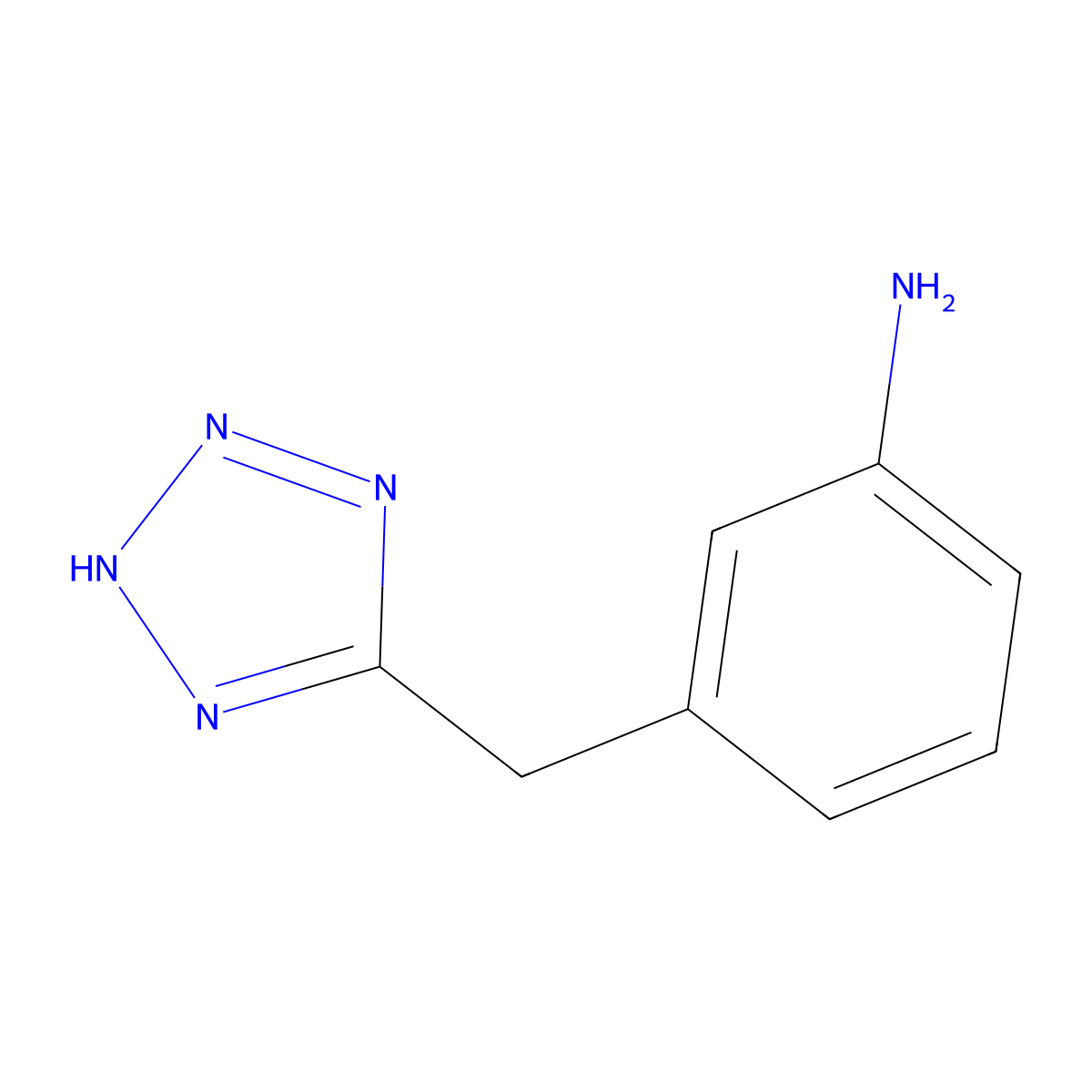 3-((2H-1,2,3,4-tetrazol-5-yl)methyl)aniline molecular structure, CAS 138564-10-0