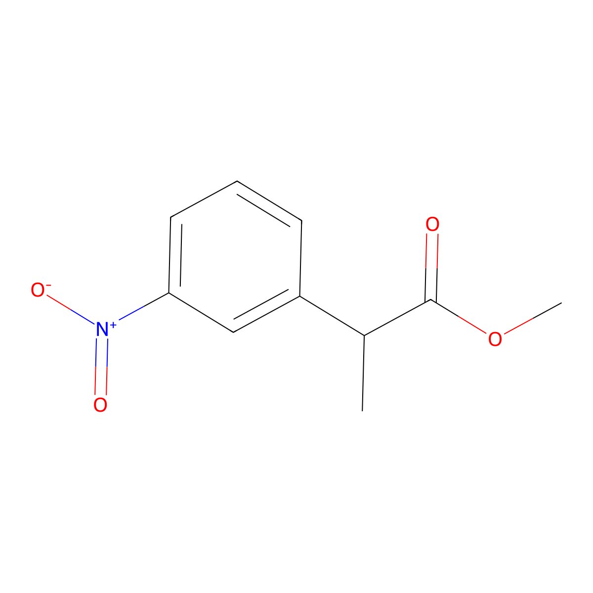 Methyl 2-(3-nitrophenyl)propanoate molecular structure, CAS 138564-24-6