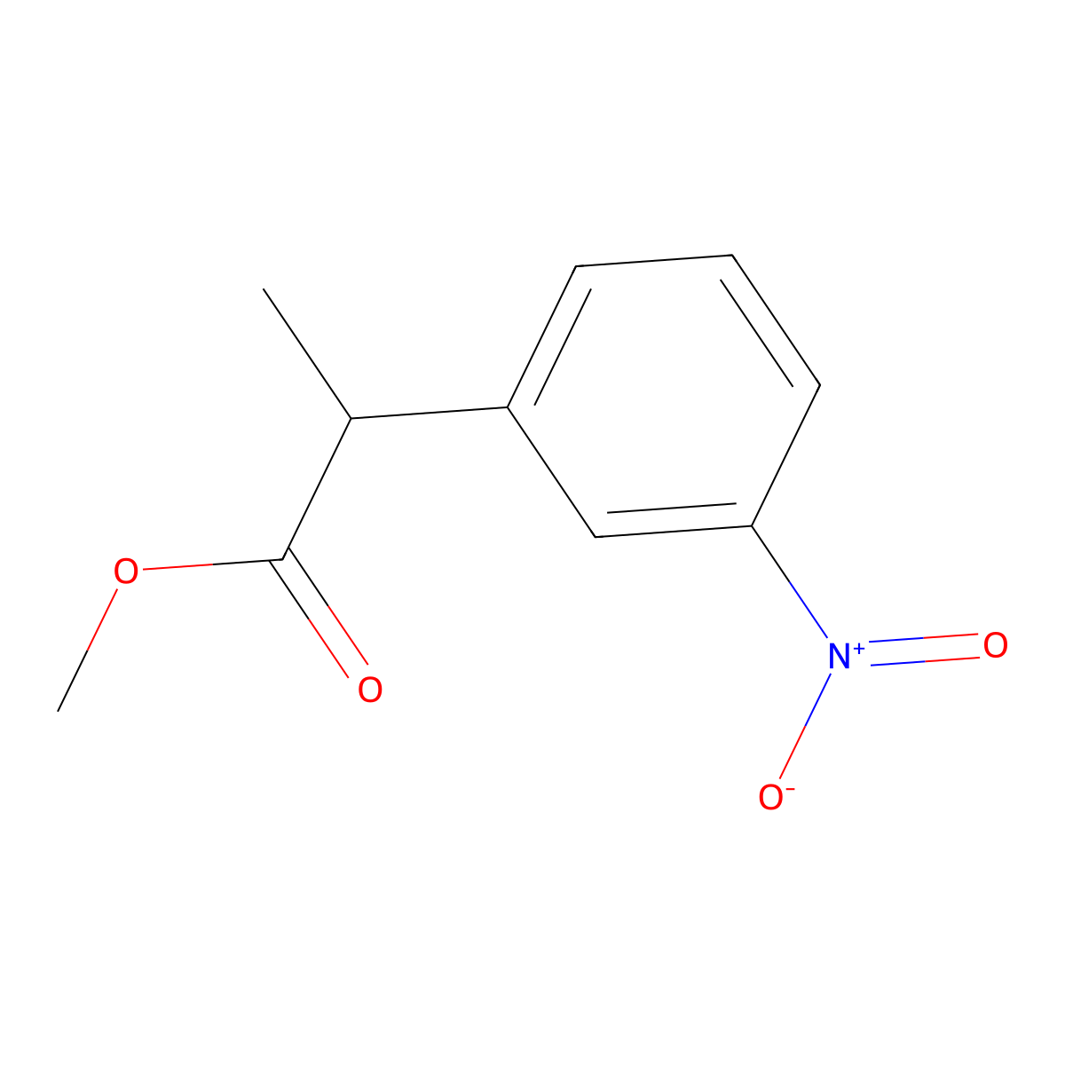 Methyl 2-(3-nitrophenyl)propanoate molecular structure, CAS 138564-24-6