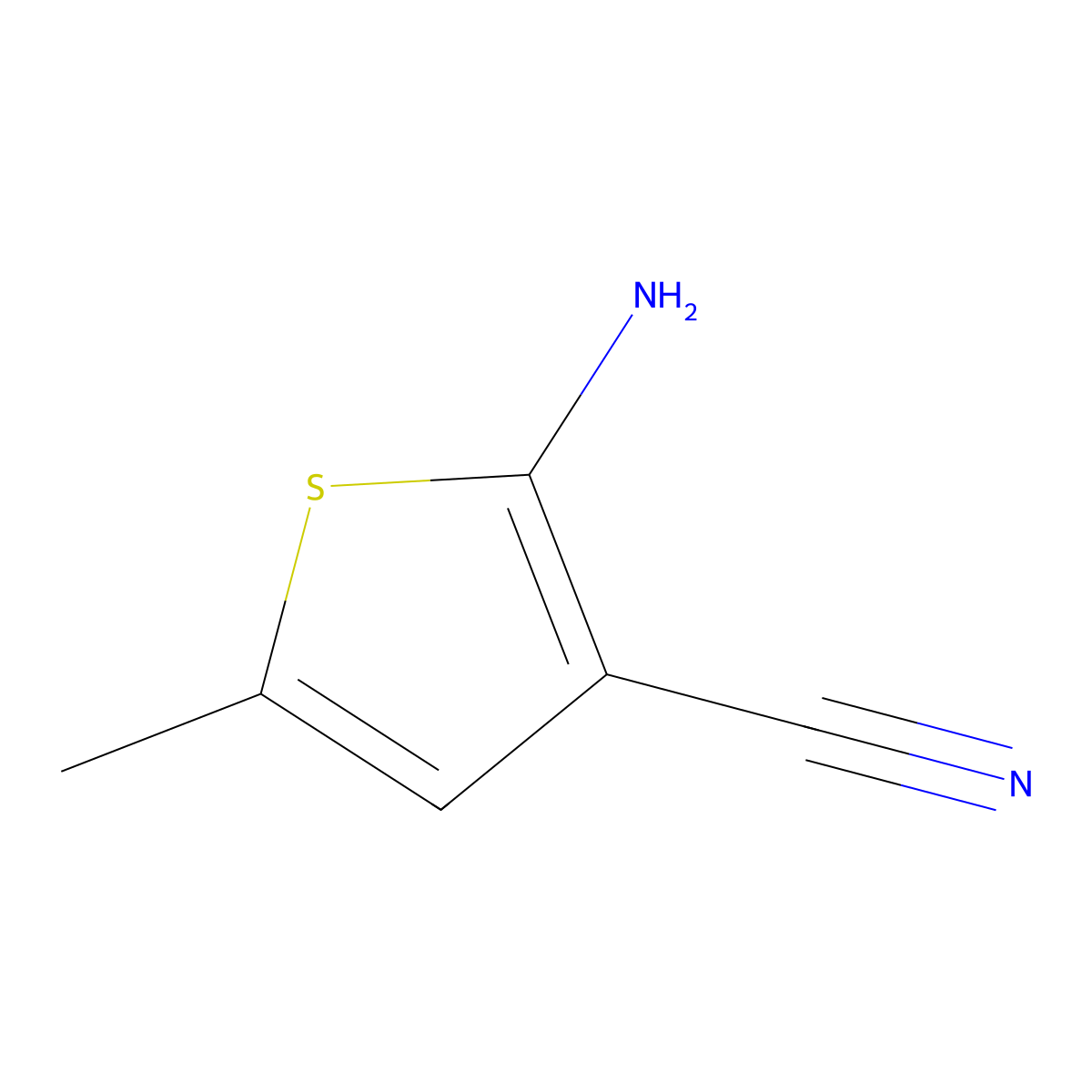 2-Amino-5-methyl-3-thiophenecarbonitrile molecular structure, CAS 138564-58-6