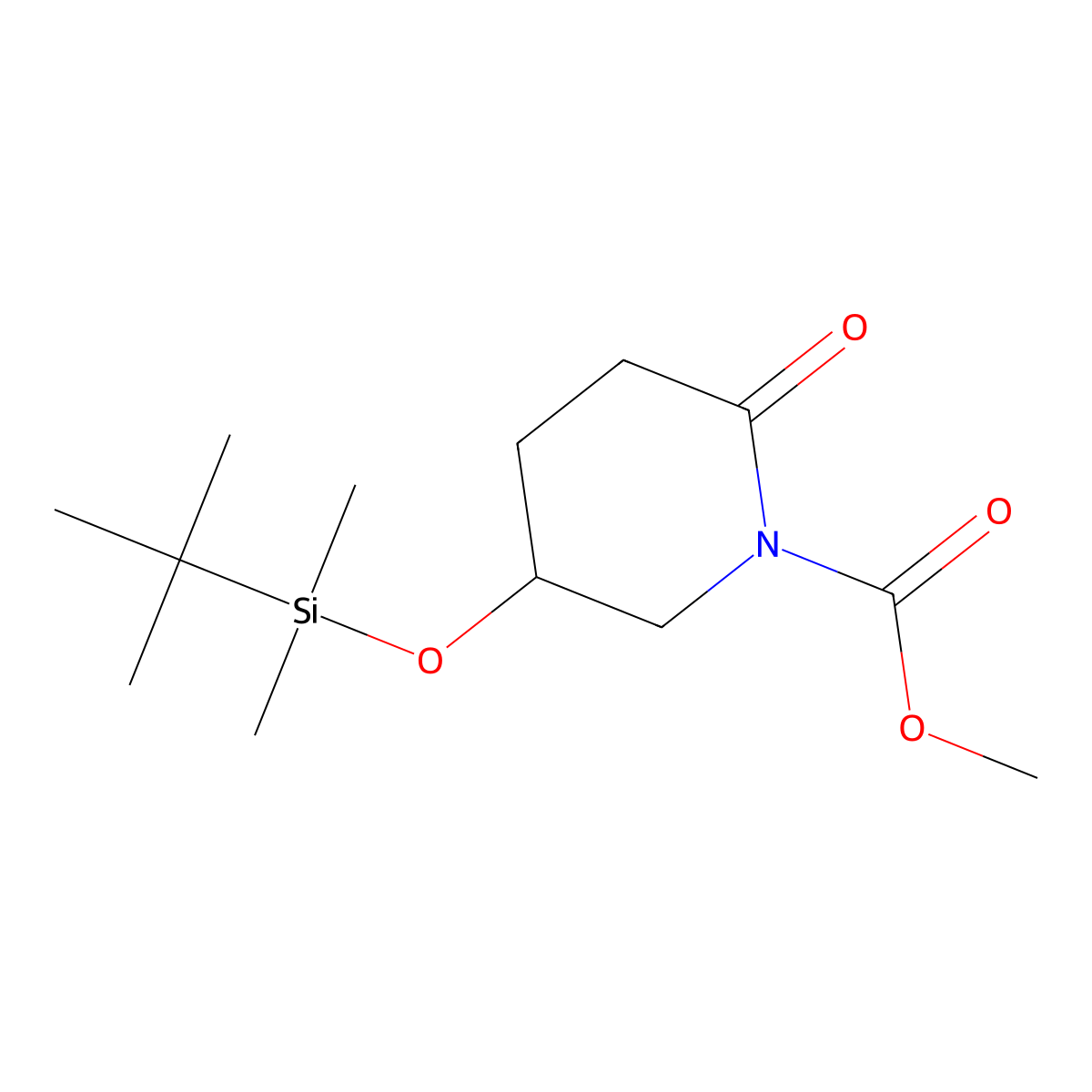 Methyl (S)-5-((tert-butyldimethylsilyl)oxy)-2-oxopiperidine-1-carboxylate molecular structure, CAS 138565-91-0