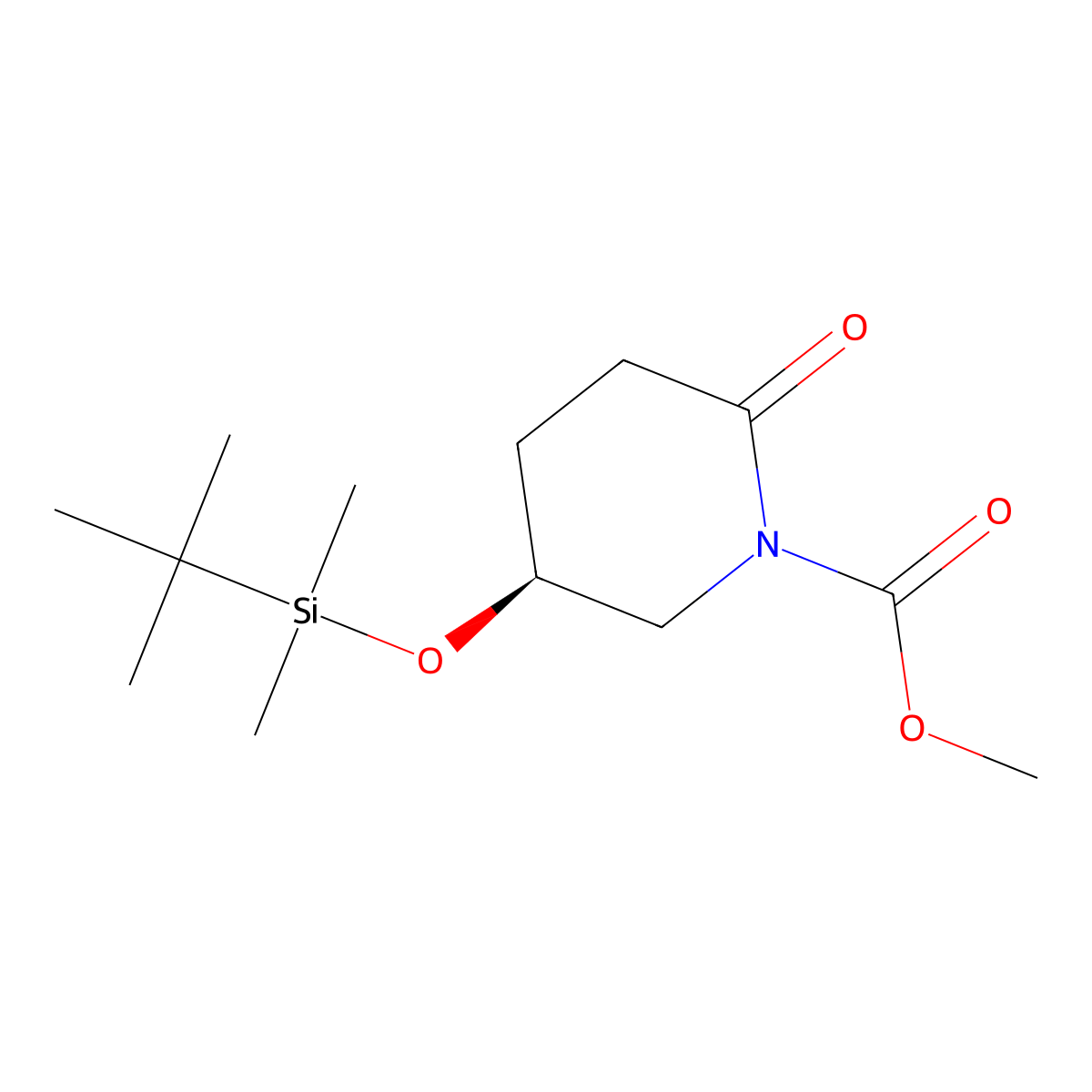 Methyl (S)-5-((tert-butyldimethylsilyl)oxy)-2-oxopiperidine-1-carboxylate molecular structure, CAS 138565-91-0