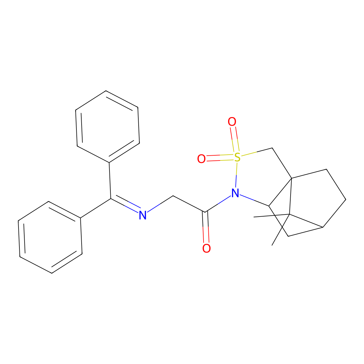 1-((3aS,6R,7aR)-8,8-Dimethyl-2,2-dioxidohexahydro-1H-3a,6-methanobenzo[c]isothiazol-1-yl)-2-((diphenylmethylene)amino)ethanone molecular structure, CAS 138566-17-3