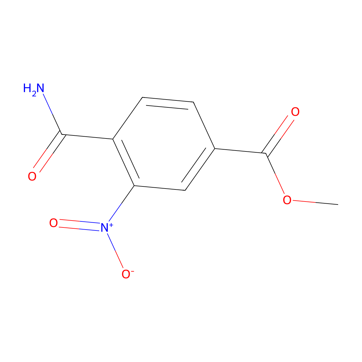 MEthyl 4-carbamoyl-3-nitrobenzoate molecular structure, CAS 138569-08-1