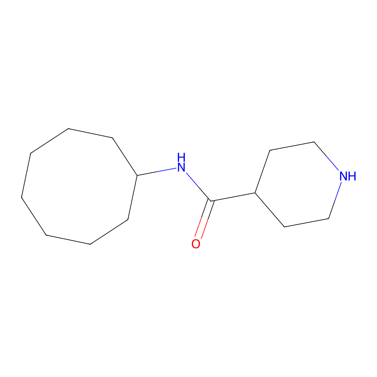 N-cyclooctylpiperidine-4-carboxamide molecular structure, CAS 1385694-34-7