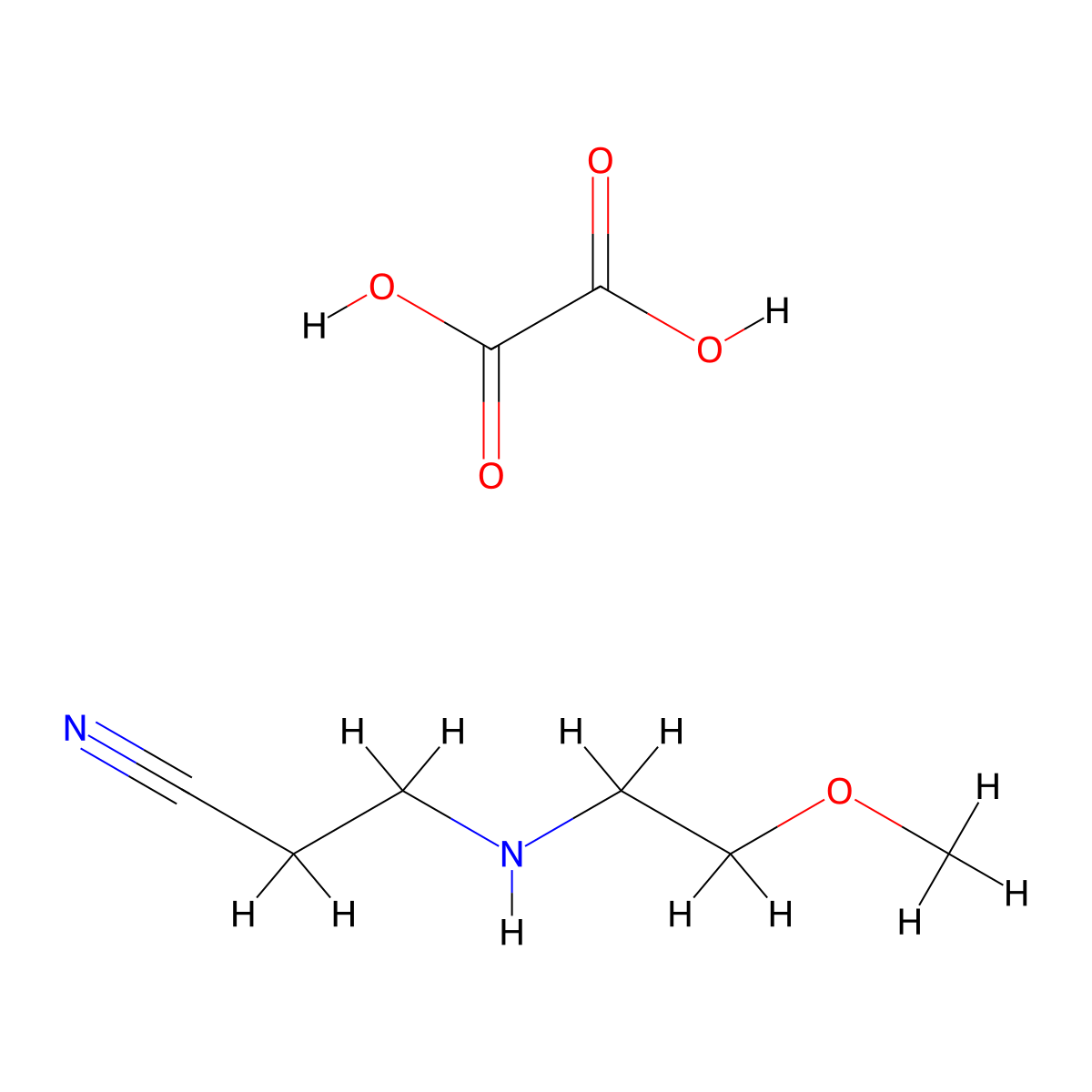 3-(2-Methoxyethylamino)propanenitrile;oxalic acid molecular structure, CAS 1385694-39-2