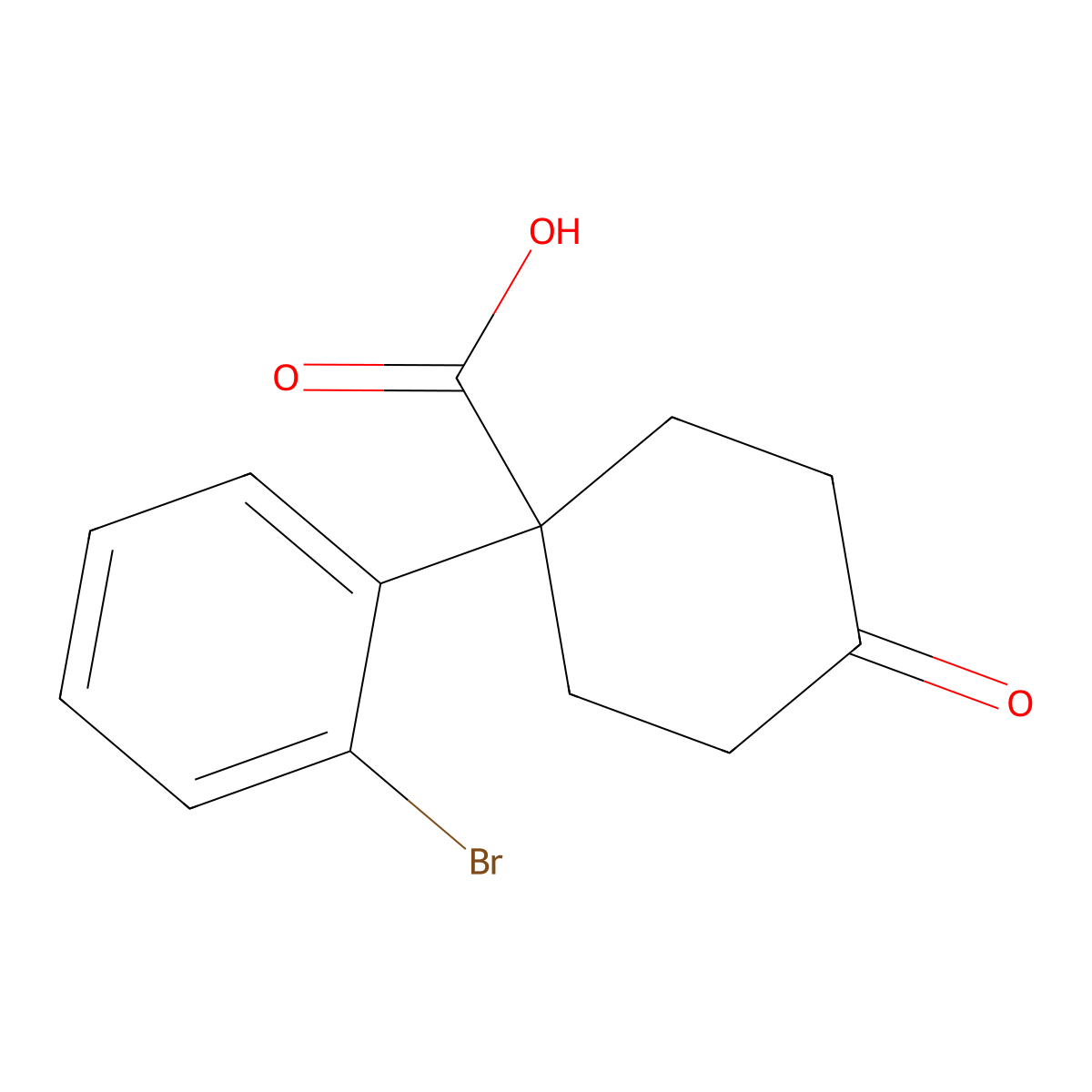 1-(2-Bromophenyl)-4-oxocyclohexanecarboxylic Acid molecular structure, CAS 1385694-47-2