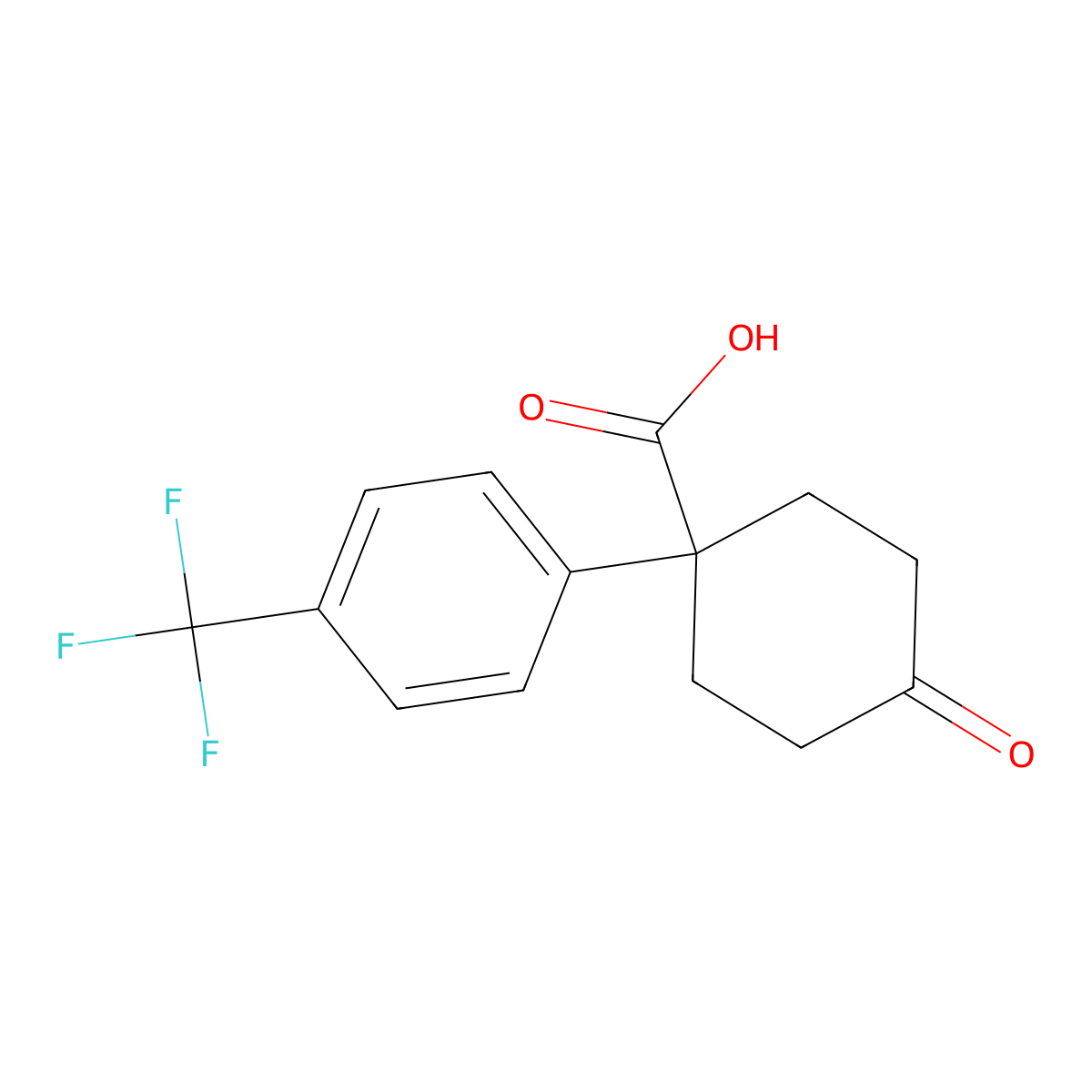 4-Oxo-1-[4-(trifluoromethyl)phenyl]cyclohexanecarboxylic Acid molecular structure, CAS 1385694-50-7