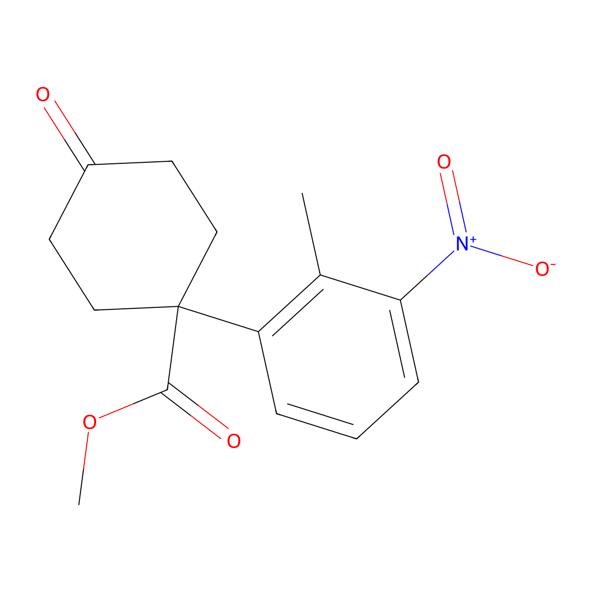 Methyl 1-(2-Methyl-3-nitrophenyl)-4-oxocyclohexanecarboxylate molecular structure, CAS 1385694-51-8