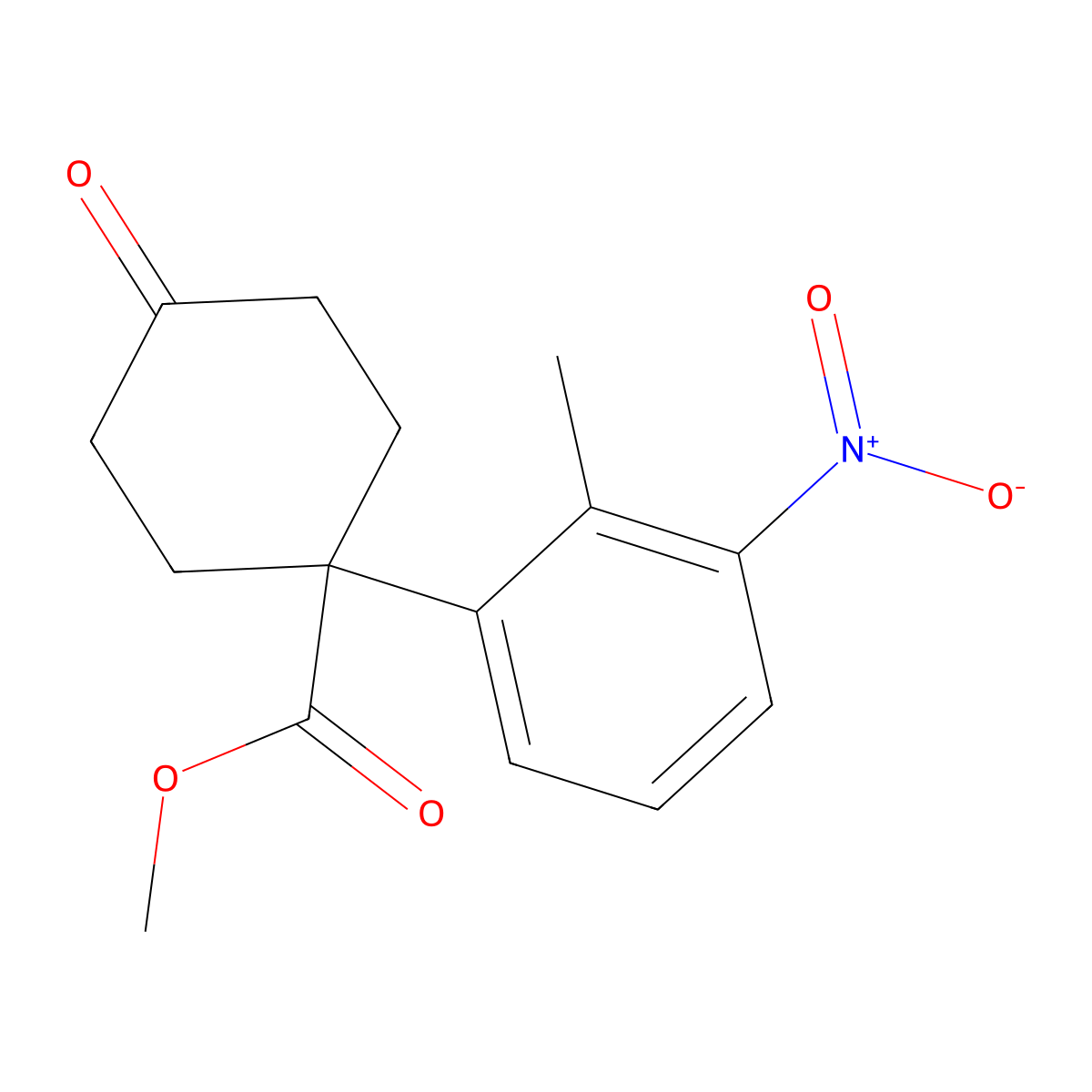 Methyl 1-(2-Methyl-3-nitrophenyl)-4-oxocyclohexanecarboxylate molecular structure, CAS 1385694-51-8