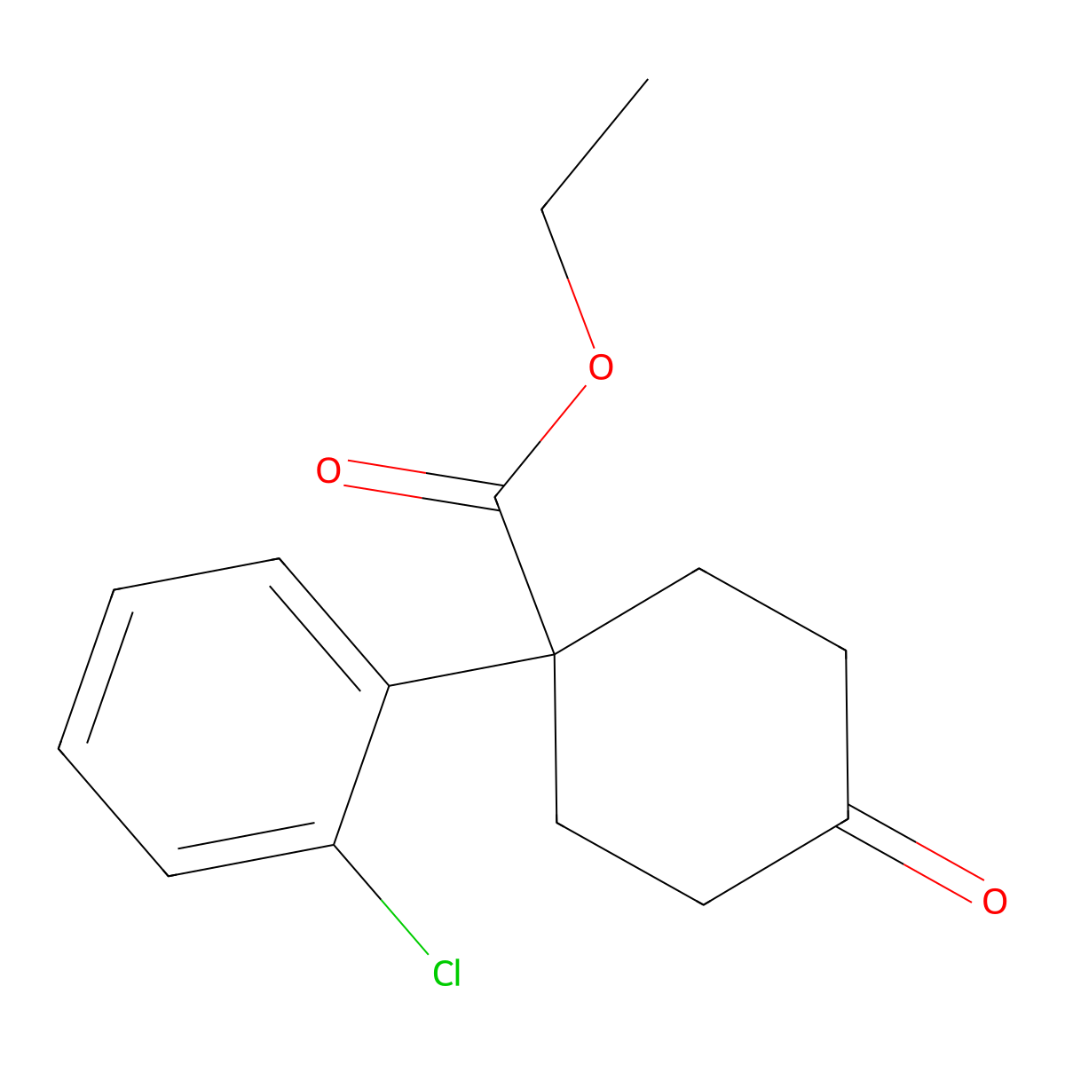 Ethyl 1-(2-Chlorophenyl)-4-oxocyclohexanecarboxylate molecular structure, CAS 1385694-52-9