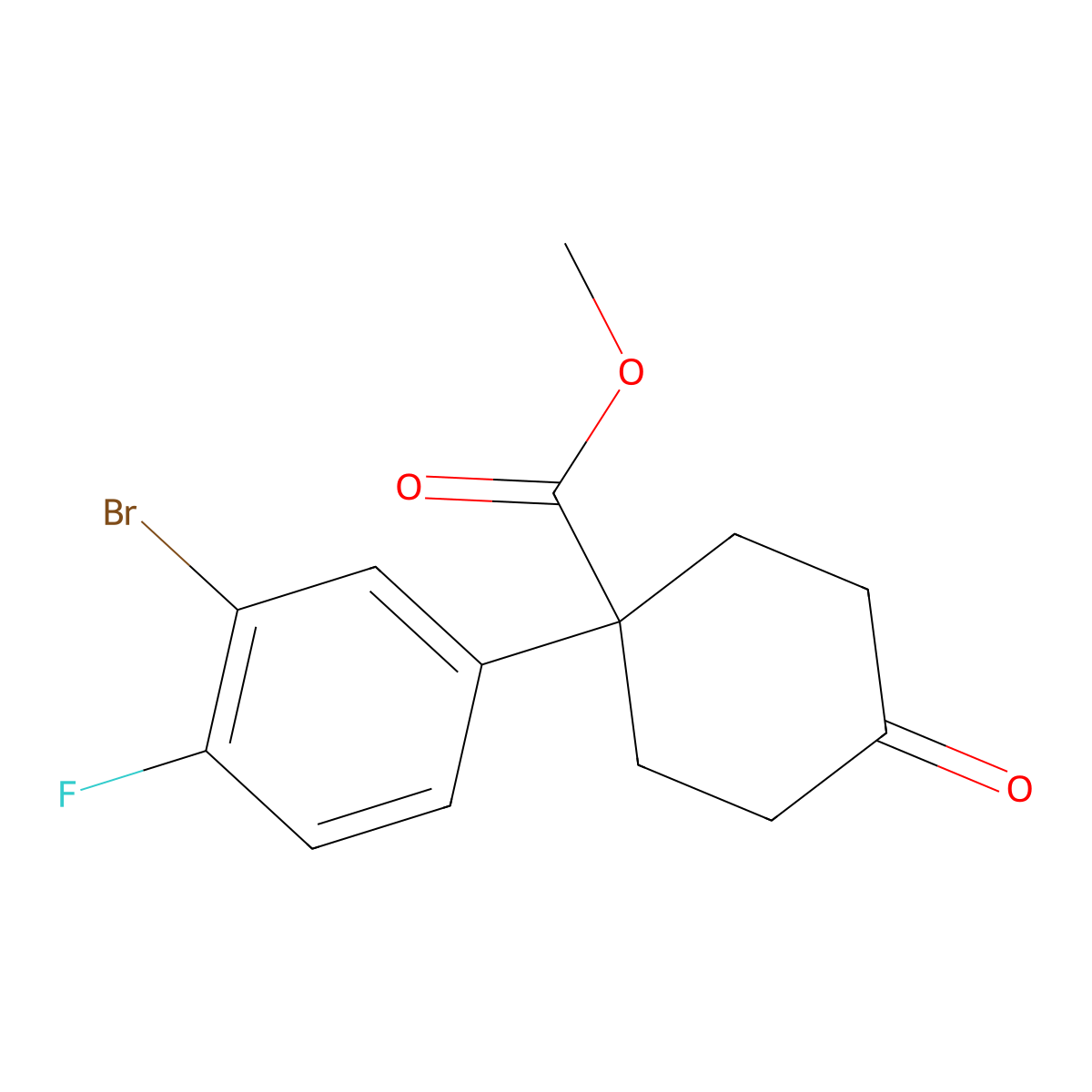 Methyl 1-(3-Bromo-4-fluorophenyl)-4-oxocyclohexanecarboxylate molecular structure, CAS 1385694-54-1