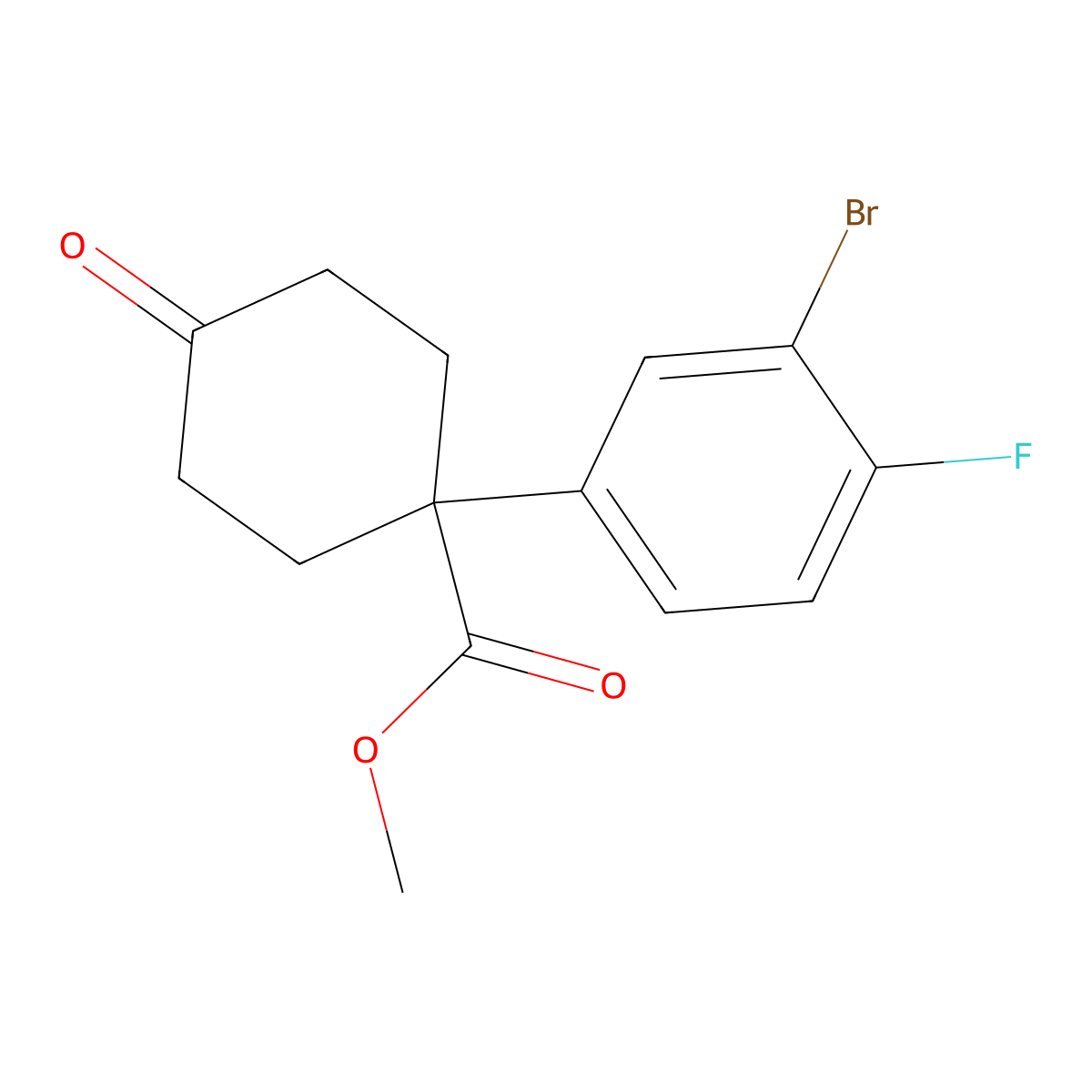 Methyl 1-(3-Bromo-4-fluorophenyl)-4-oxocyclohexanecarboxylate molecular structure, CAS 1385694-54-1