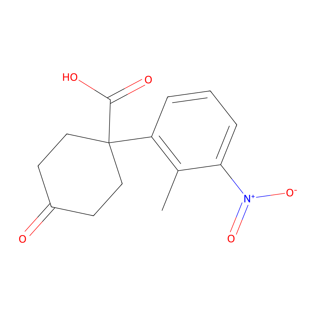 1-(2-Methyl-3-nitrophenyl)-4-oxocyclohexanecarboxylic Acid molecular structure, CAS 1385694-57-4