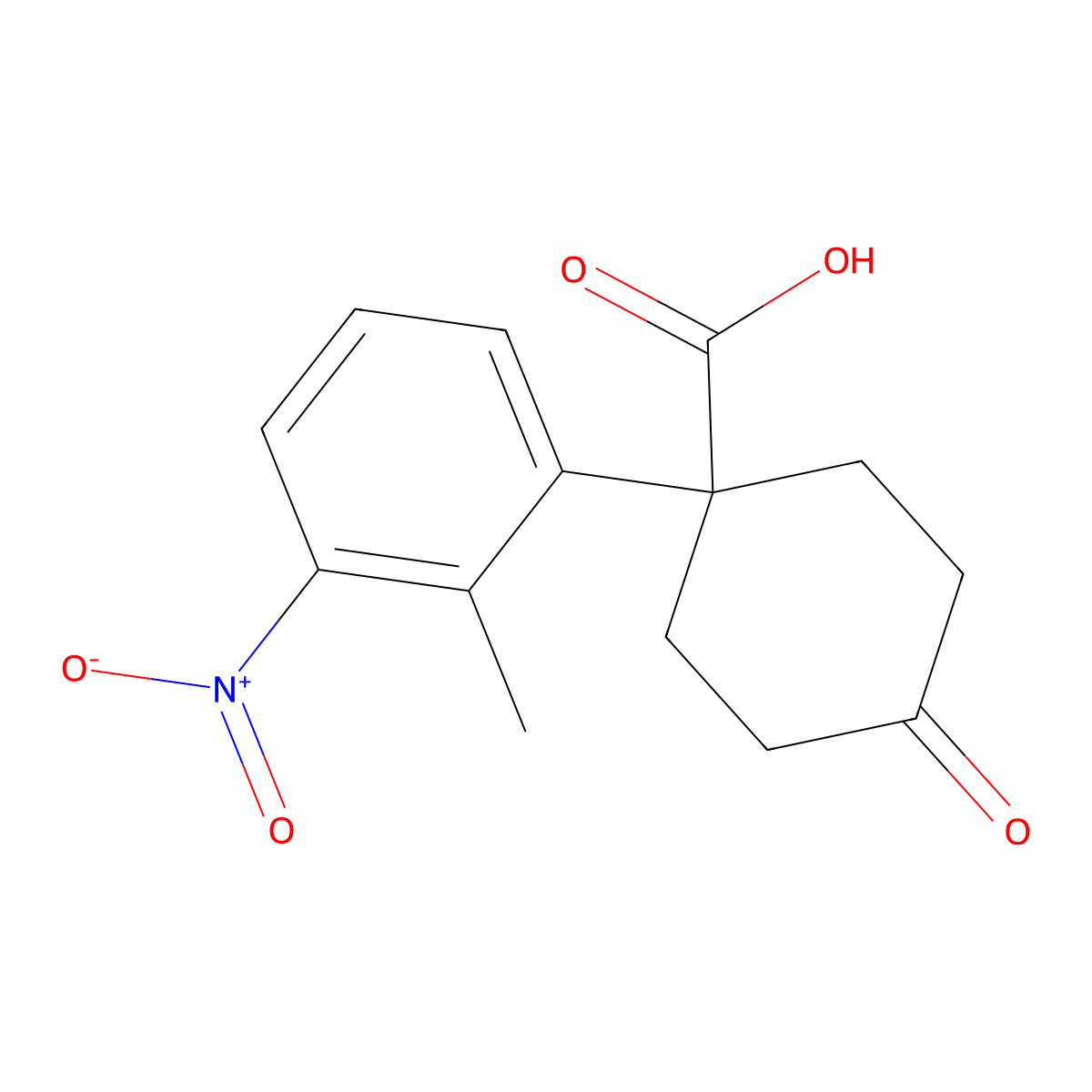 1-(2-Methyl-3-nitrophenyl)-4-oxocyclohexanecarboxylic Acid molecular structure, CAS 1385694-57-4