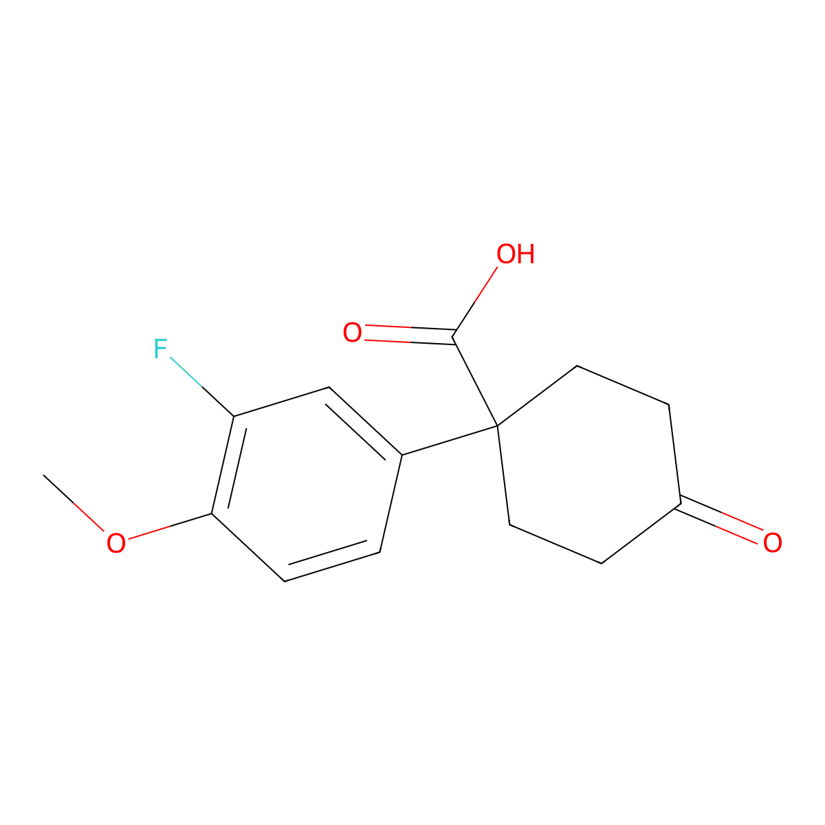 1-(3-Fluoro-4-methoxyphenyl)-4-oxocyclohexanecarboxylic Acid molecular structure, CAS 1385694-60-9