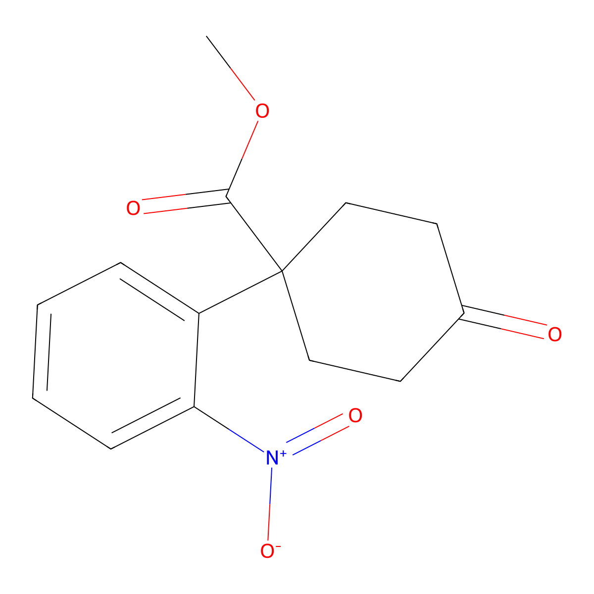 Methyl 1-(2-Nitrophenyl)-4-oxocyclohexanecarboxylate molecular structure, CAS 1385694-64-3