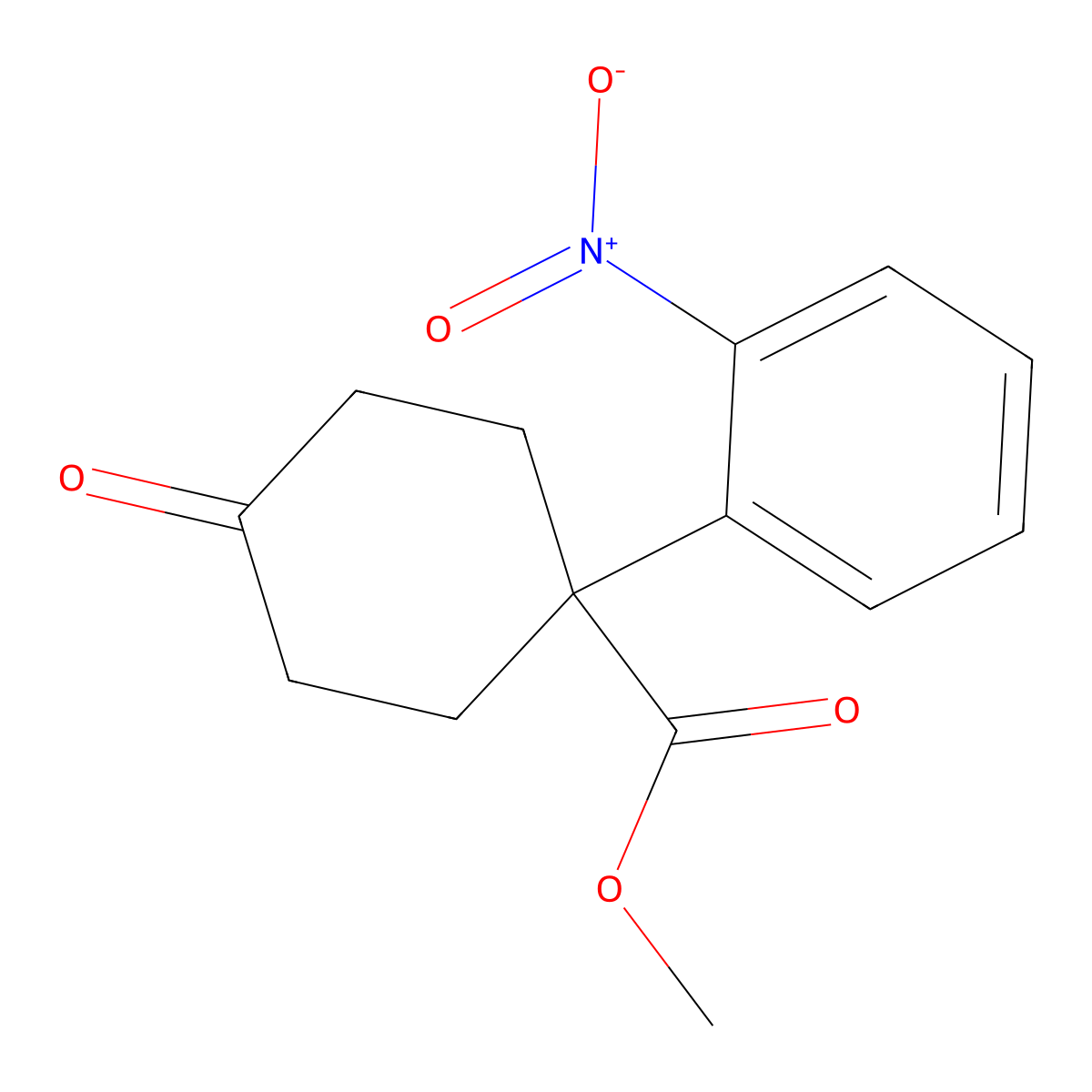 Methyl 1-(2-Nitrophenyl)-4-oxocyclohexanecarboxylate molecular structure, CAS 1385694-64-3