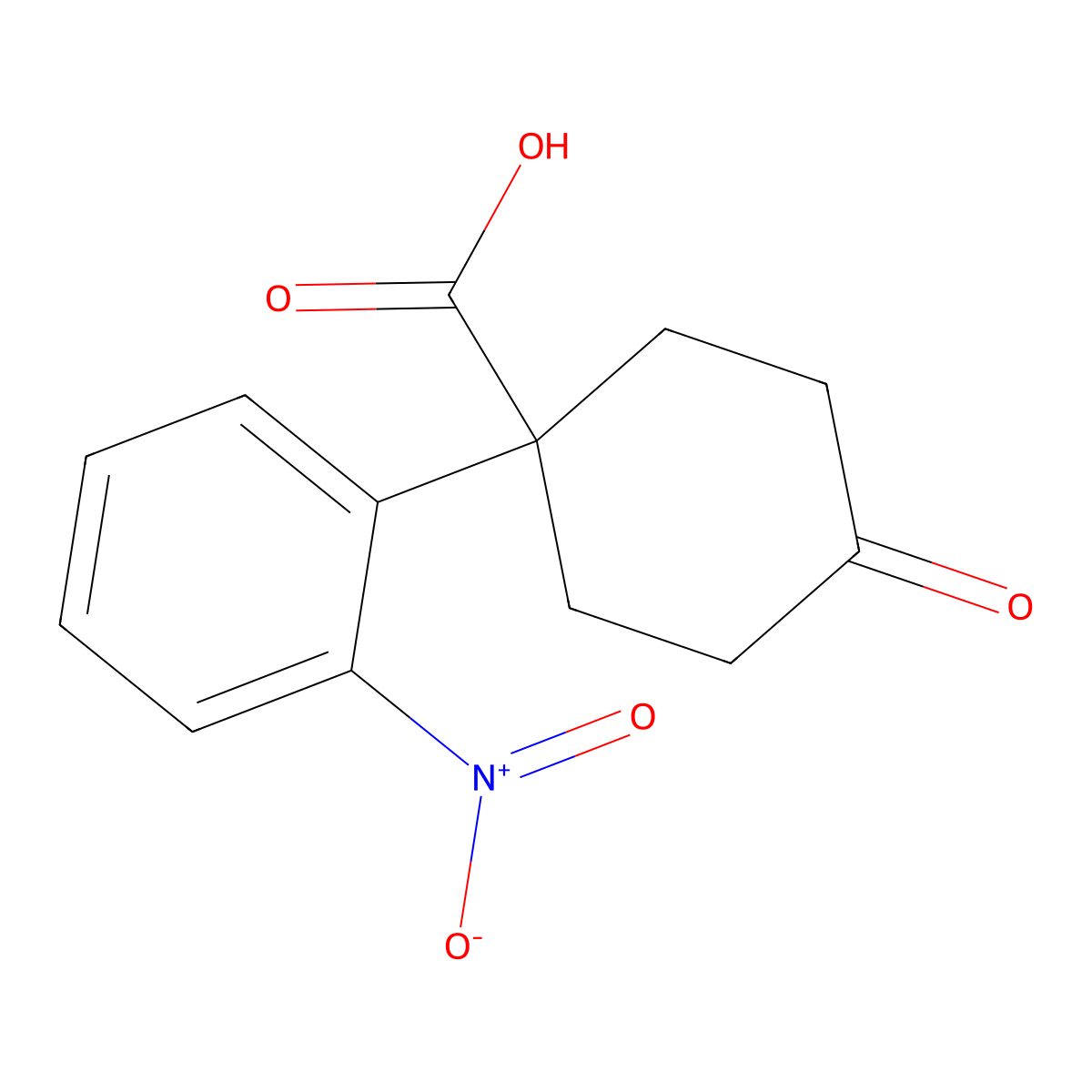 1-(2-Nitrophenyl)-4-oxocyclohexanecarboxylic Acid molecular structure, CAS 1385694-66-5