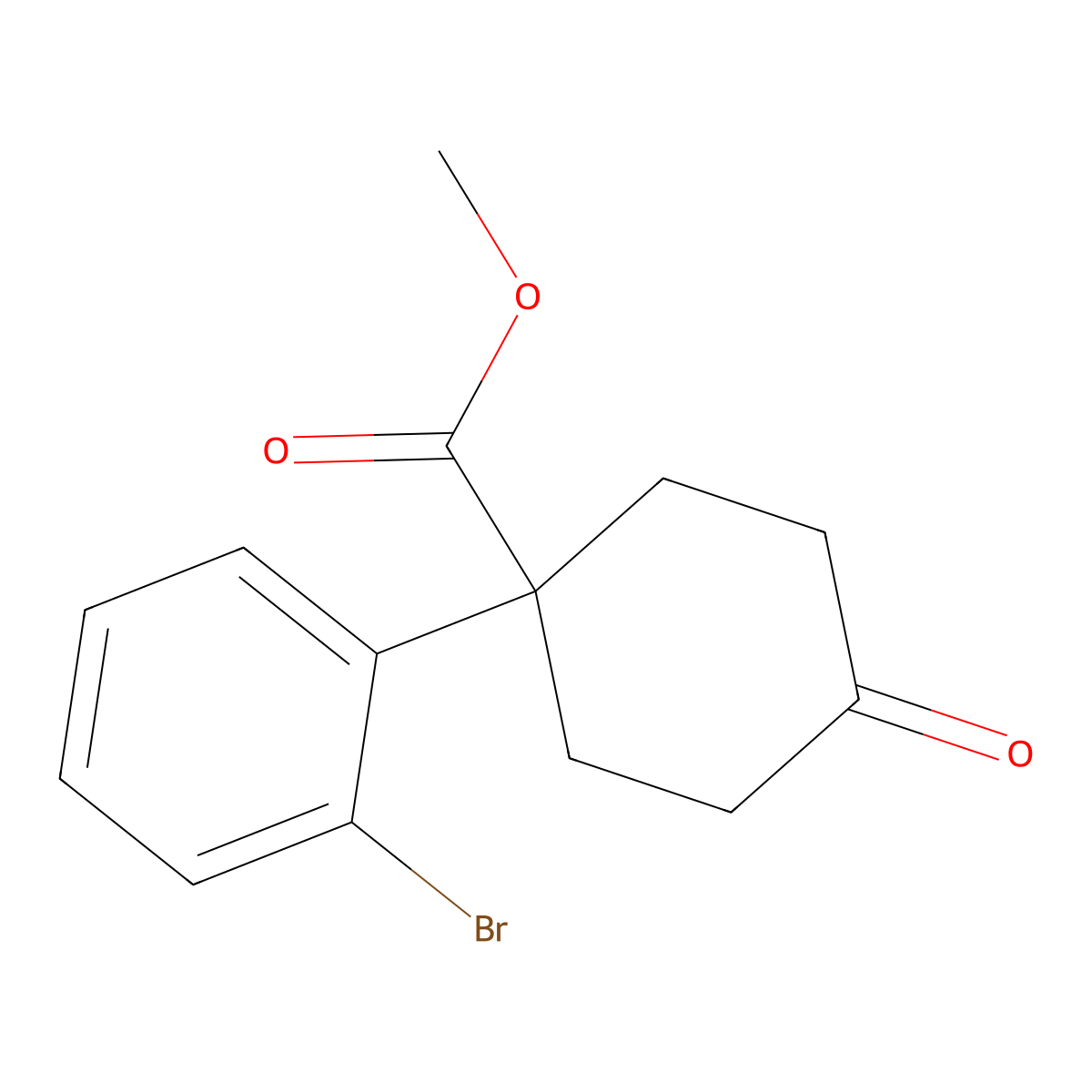 Methyl 1-(2-Bromophenyl)-4-oxocyclohexanecarboxylate molecular structure, CAS 1385694-67-6