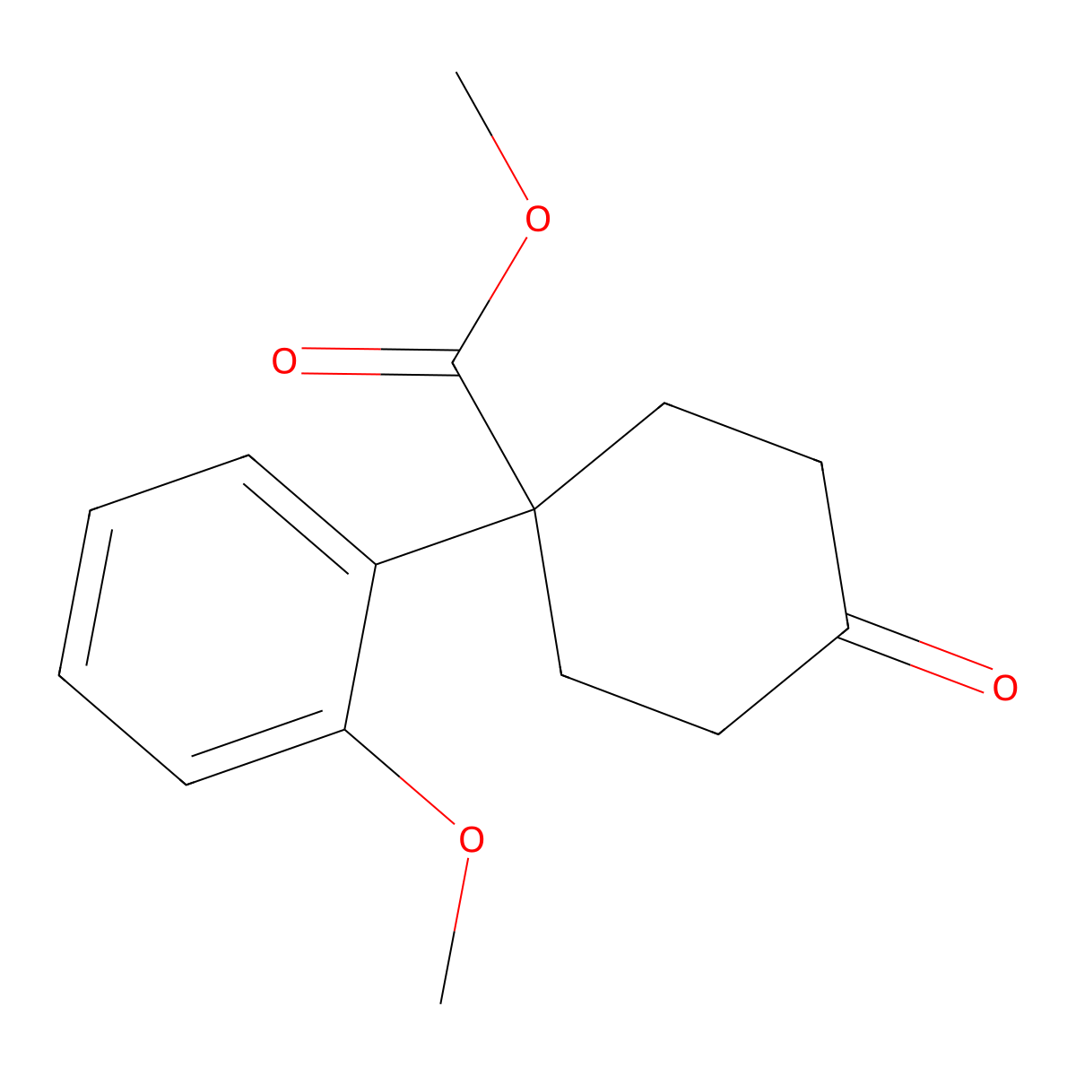 Methyl 1-(2-Methoxyphenyl)-4-oxocyclohexanecarboxylate molecular structure, CAS 1385694-68-7