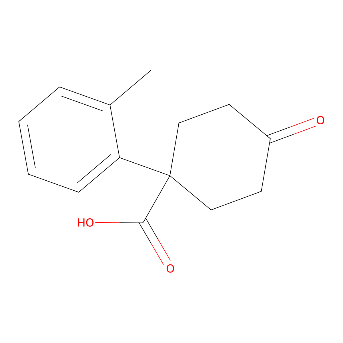 4-Oxo-1-(O-tolyl)cyclohexanecarboxylic acid molecular structure, CAS 1385694-73-4