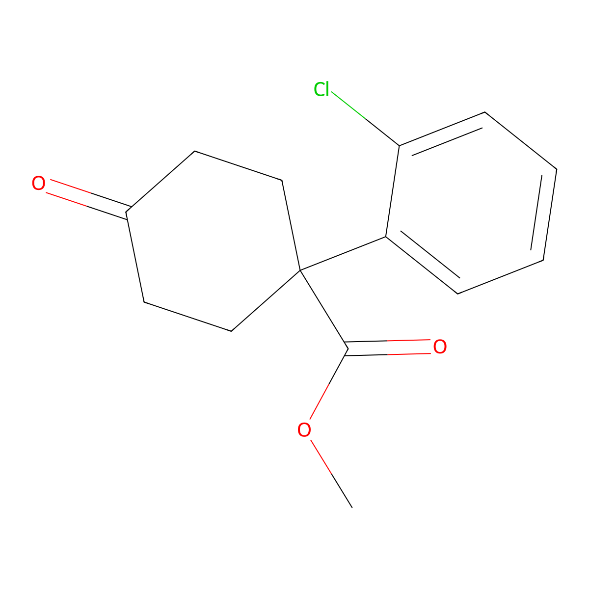 Methyl 1-(2-Chlorophenyl)-4-oxocyclohexanecarboxylate molecular structure, CAS 1385694-76-7