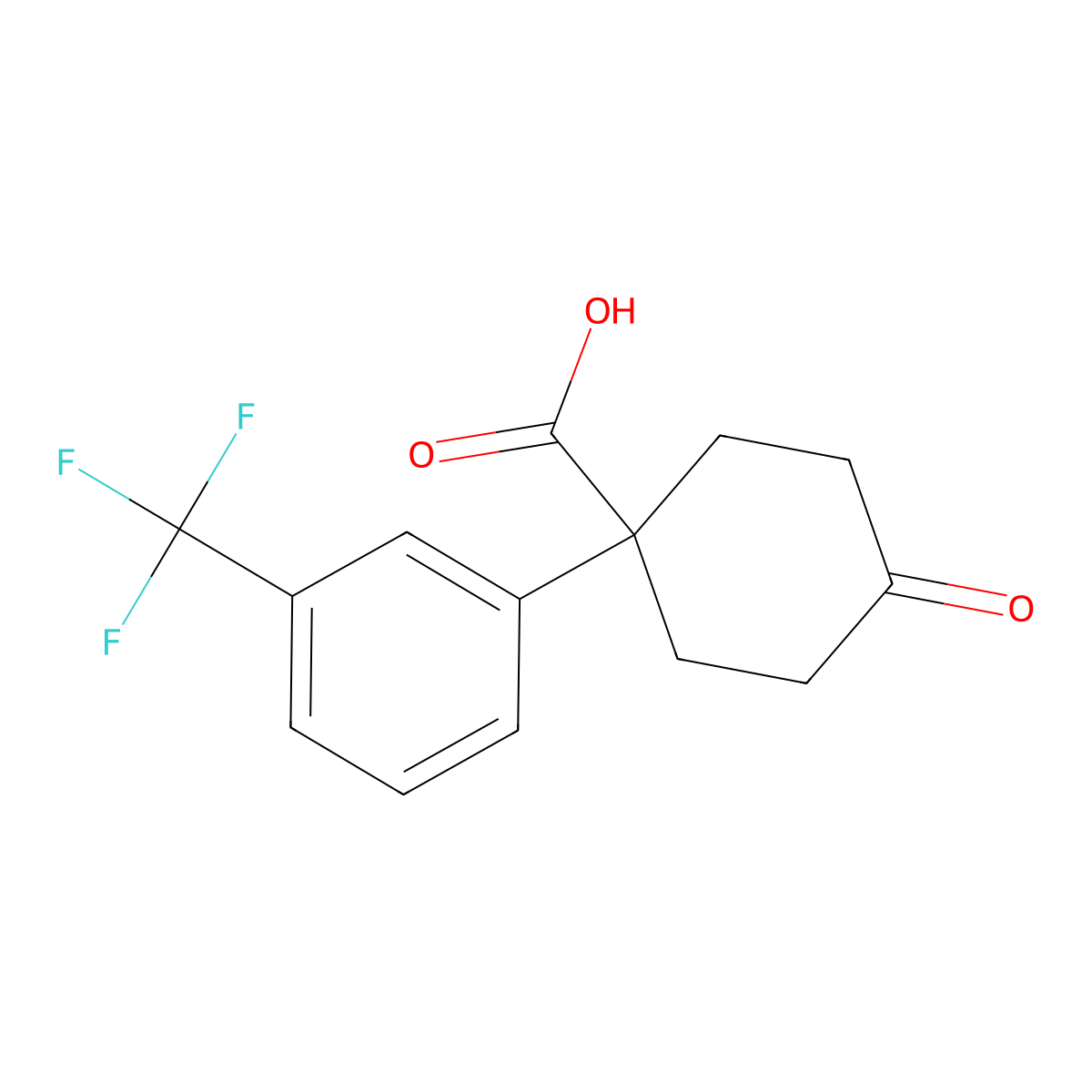 4-Oxo-1-[3-(trifluoromethyl)phenyl]cyclohexanecarboxylic Acid molecular structure, CAS 1385694-77-8